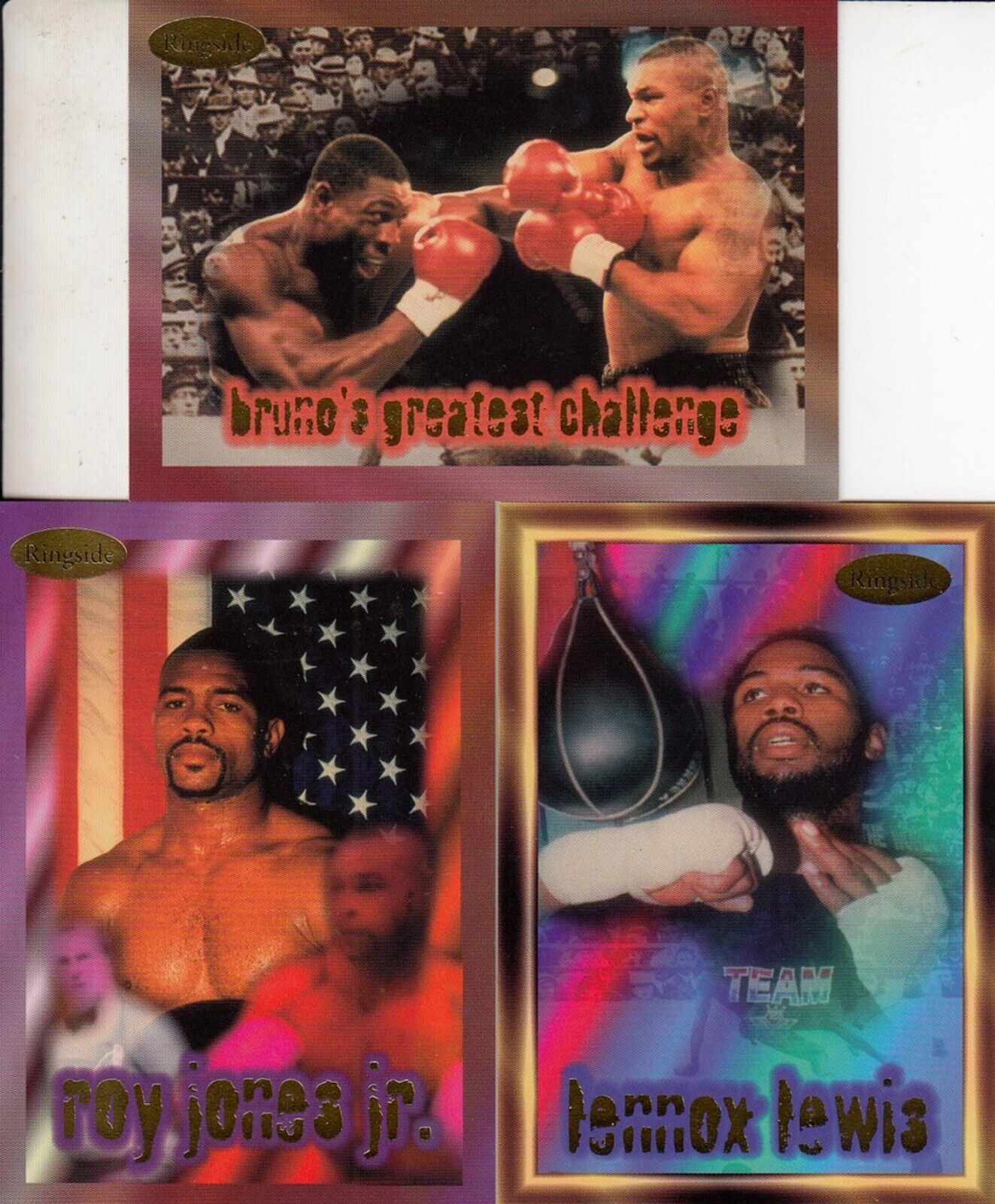 Ringside Boxing 1996 Spotlight in the Ring Promo Card Set of 3 Bruno Jones Jr.