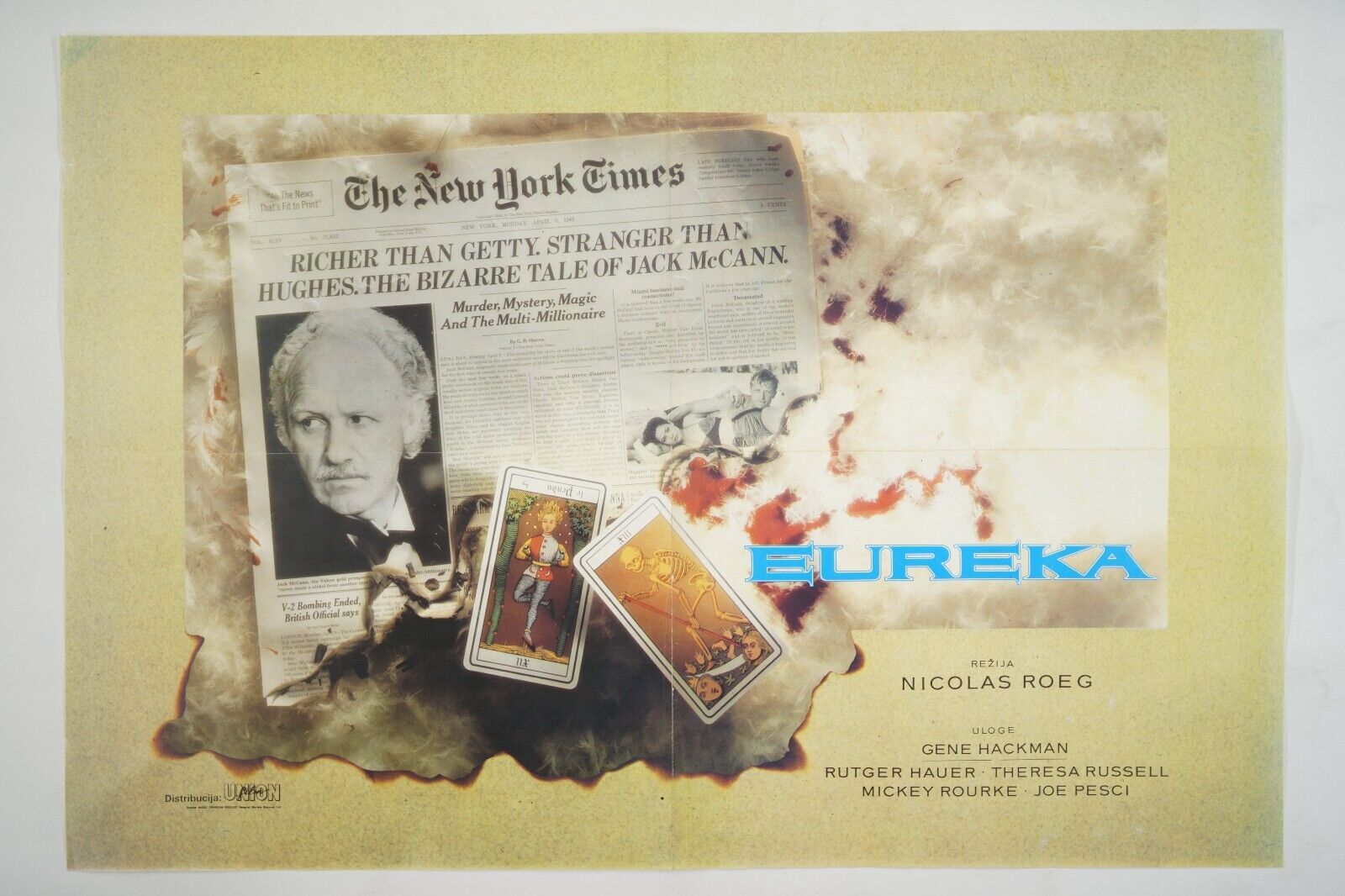 EUREKA / RIVER OF DARKNESS Orig exYU movie poster 1983 GENE HACKMAN RUTGER HAUER