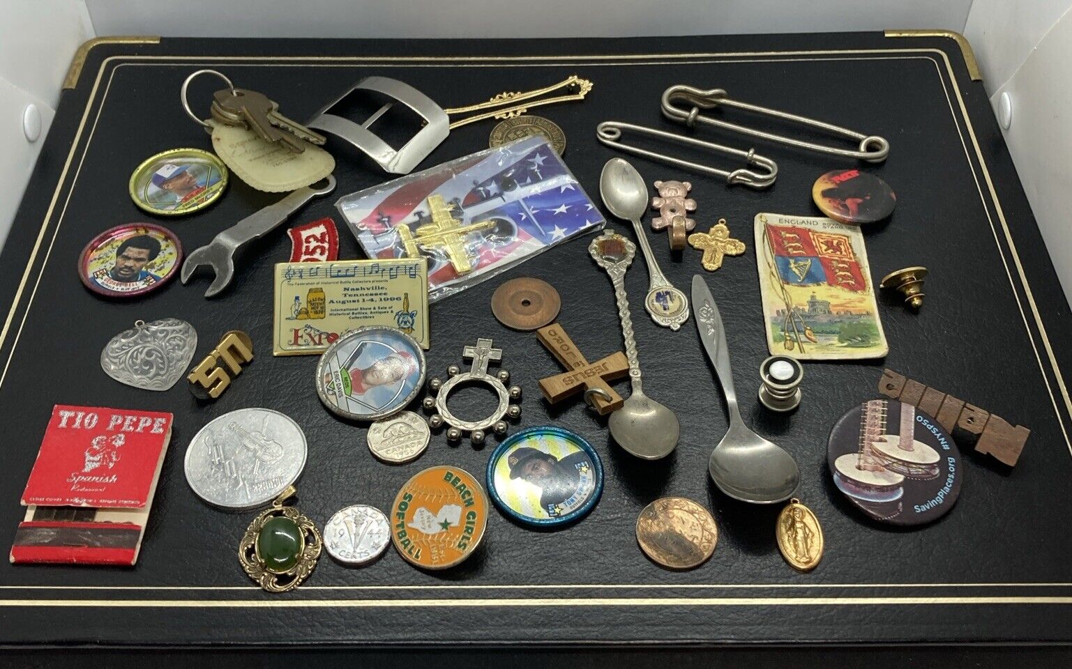 Vintage junk drawer lot items advertising Smalls Older As Shown Lot#780