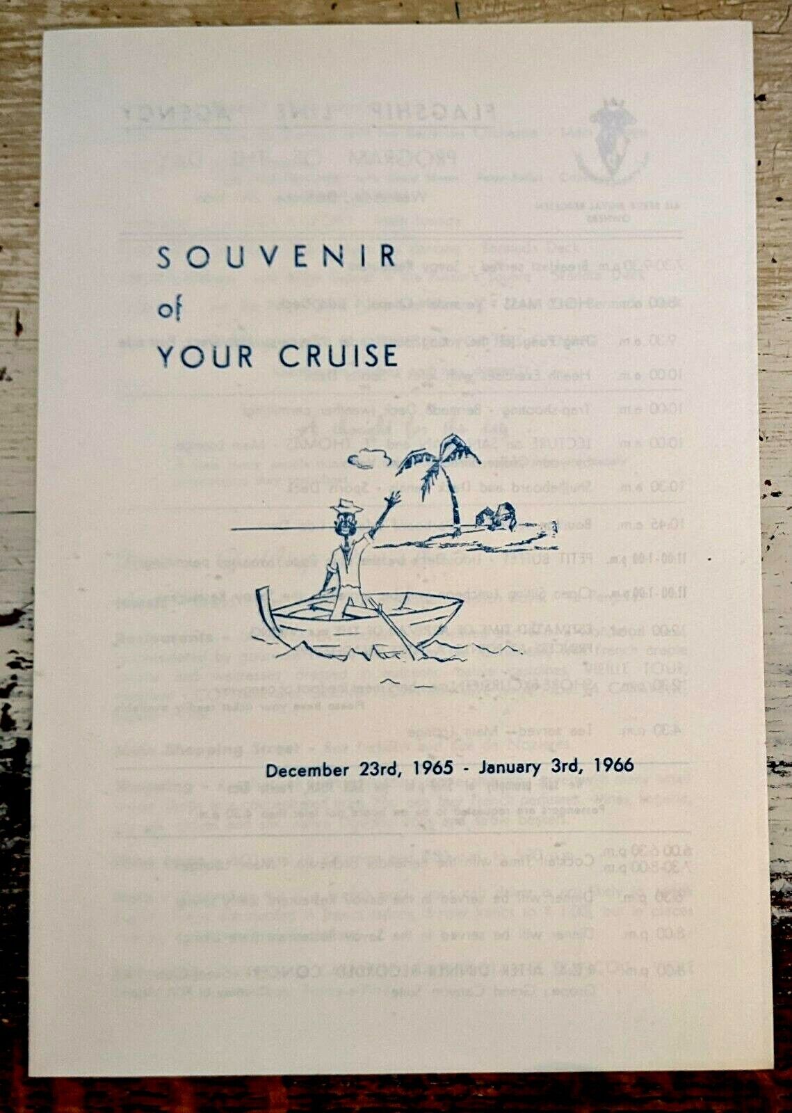 1966 Viking Princess Cruise Line VTG Souvenir Daily Program January 2nd Events