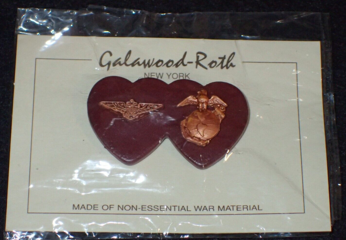 WWII US Home Front Sweetheart Pin USMC Aviation Galawood Roth NY Celluloid RARE