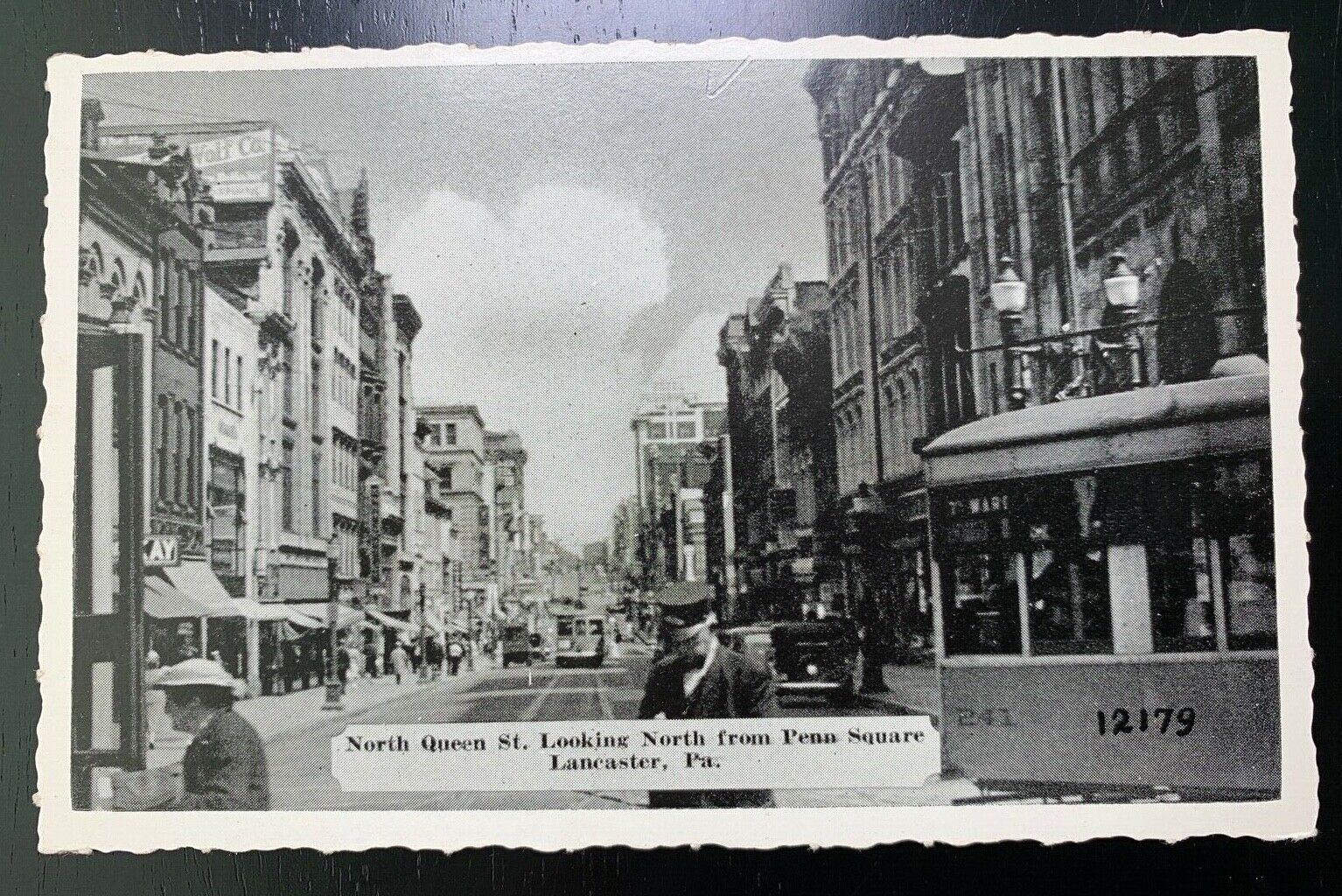 Postcard Lancaster PA - View of North Queen Street from Penn Square