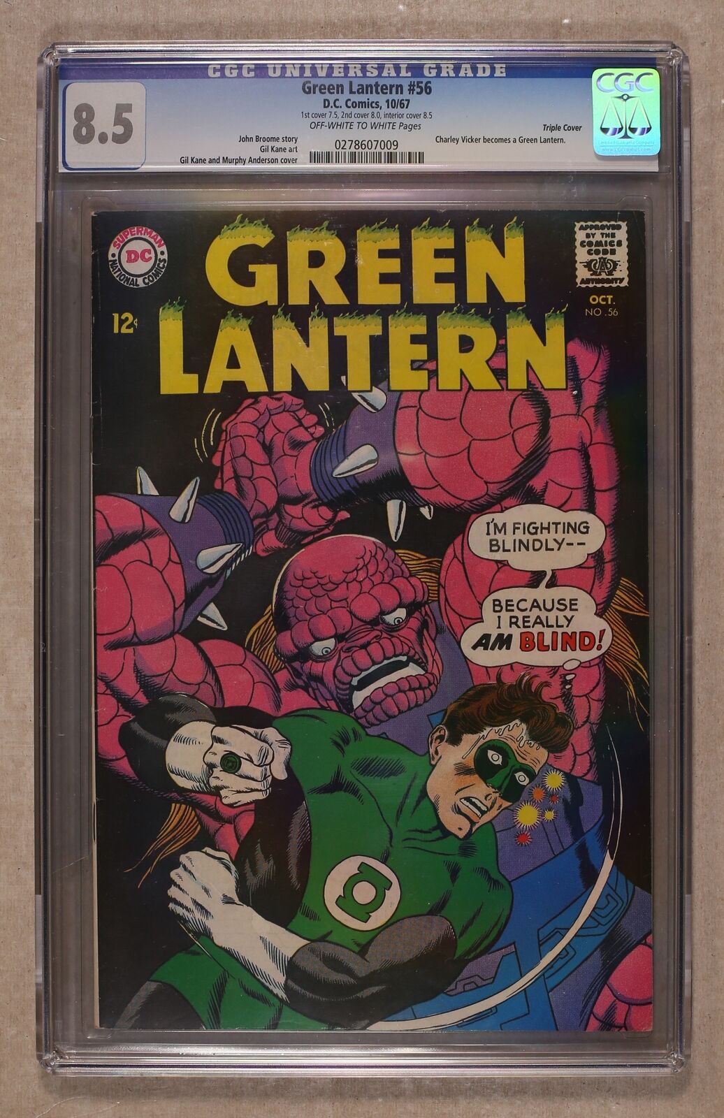 Green Lantern #56 CGC 8.5 Triple Cover 0278607009