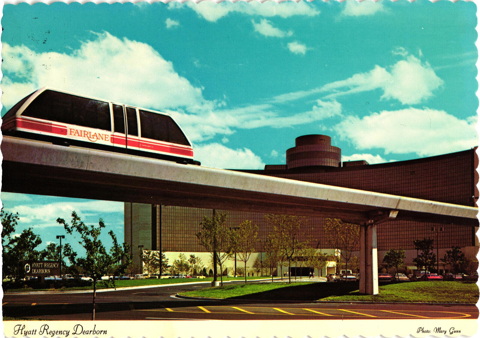 Hyatt Regency Dearborn Monorail Fairlane Town Center, MI Postcard Unposted