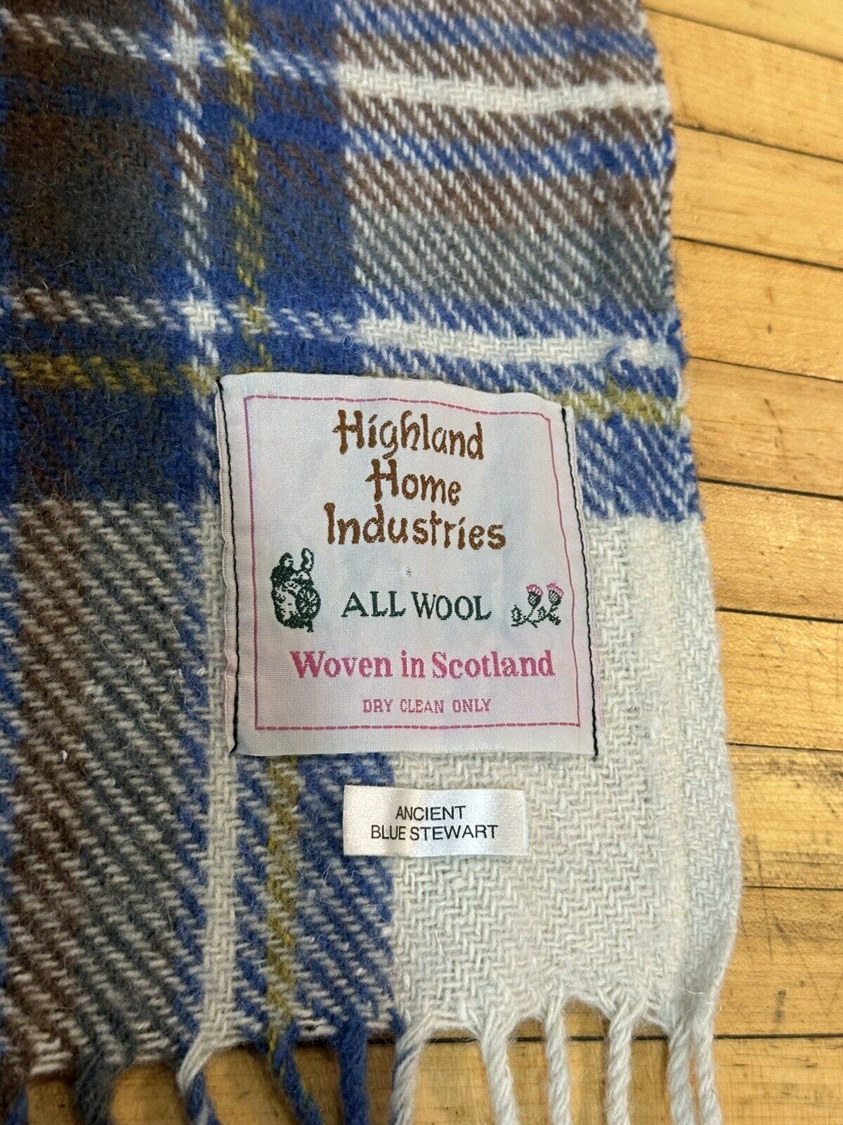 Highland Home Industries Tartan Plaid Fringe Throw Blanket Wool Scotland 50x63”