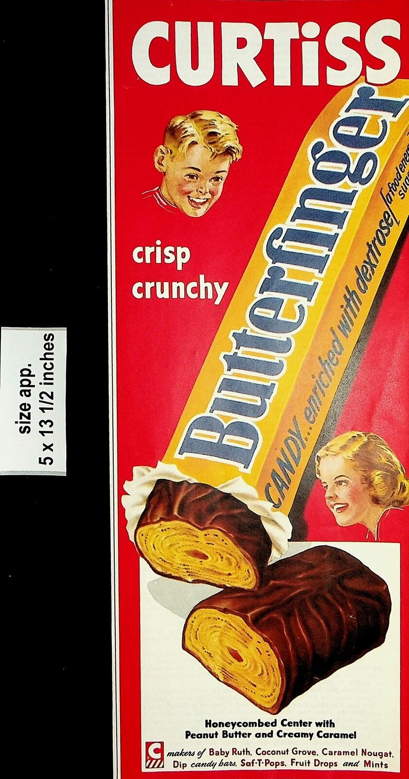 1953 Butterfinger Curtiss Crispy Crunchy Vintage Print Ad 6950