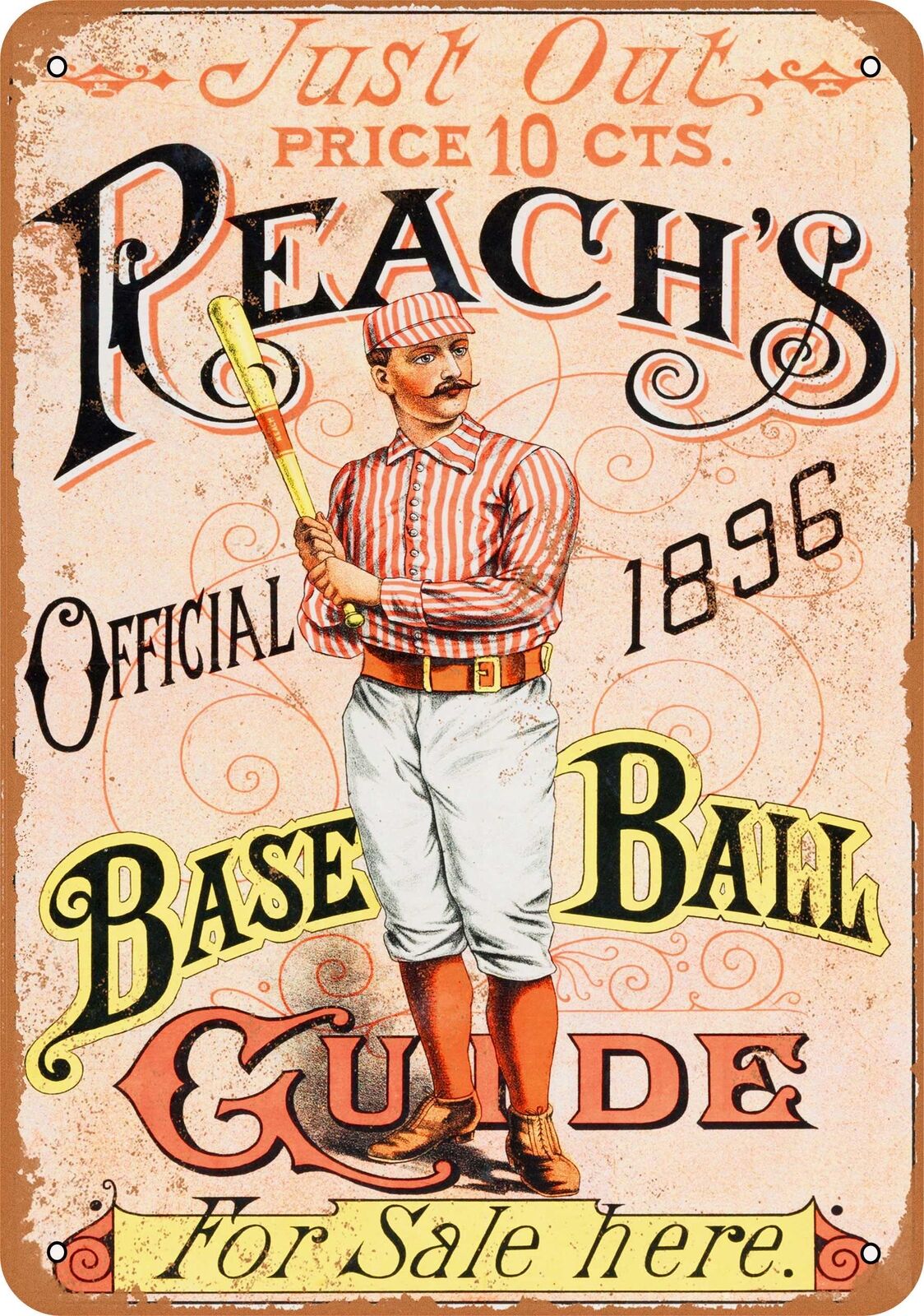 Metal Sign - 1896 Reach\'s Base Ball Guide -- Vintage Look