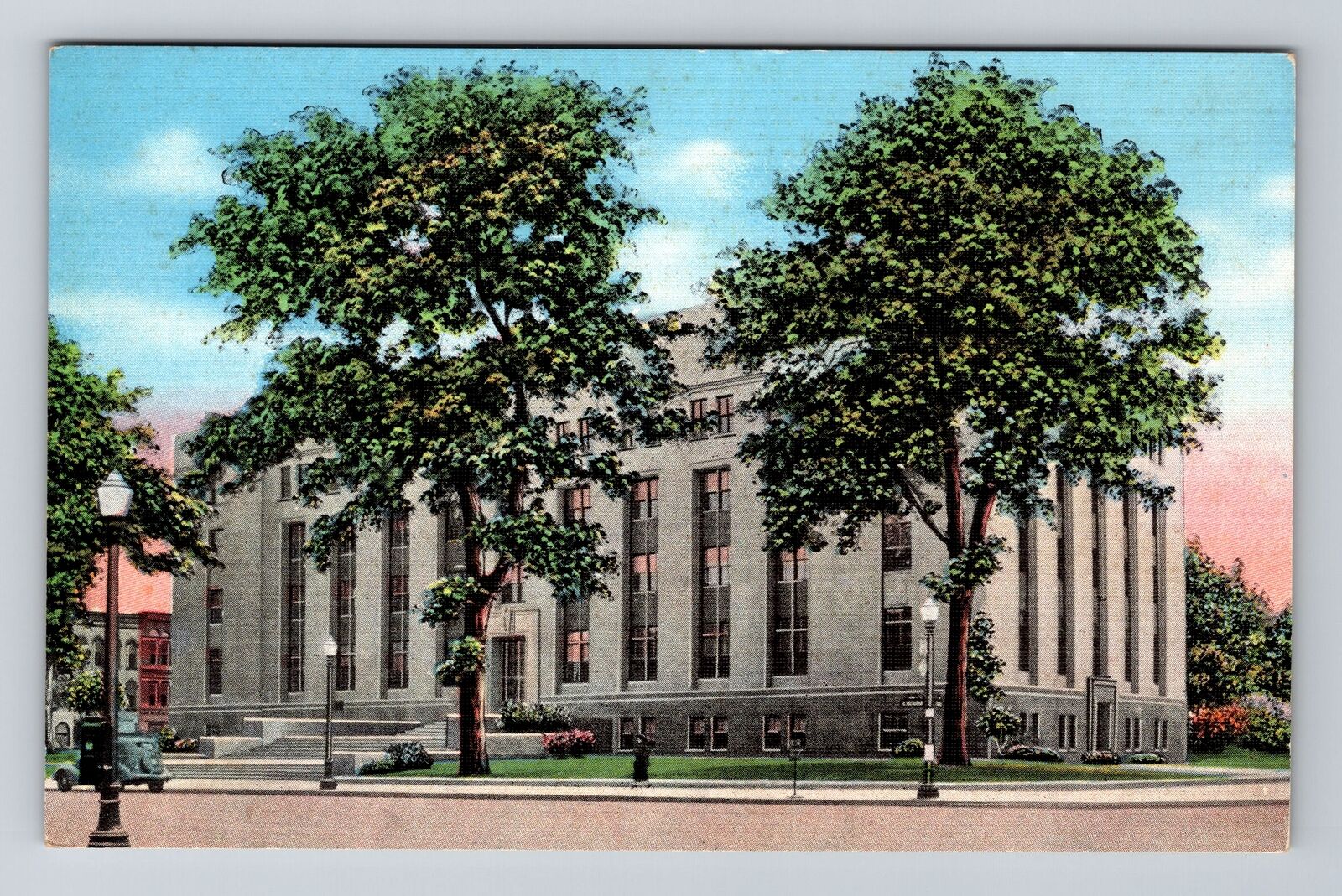 Kalamazoo MI-Michigan, Court House, Antique Vintage Souvenir Postcard