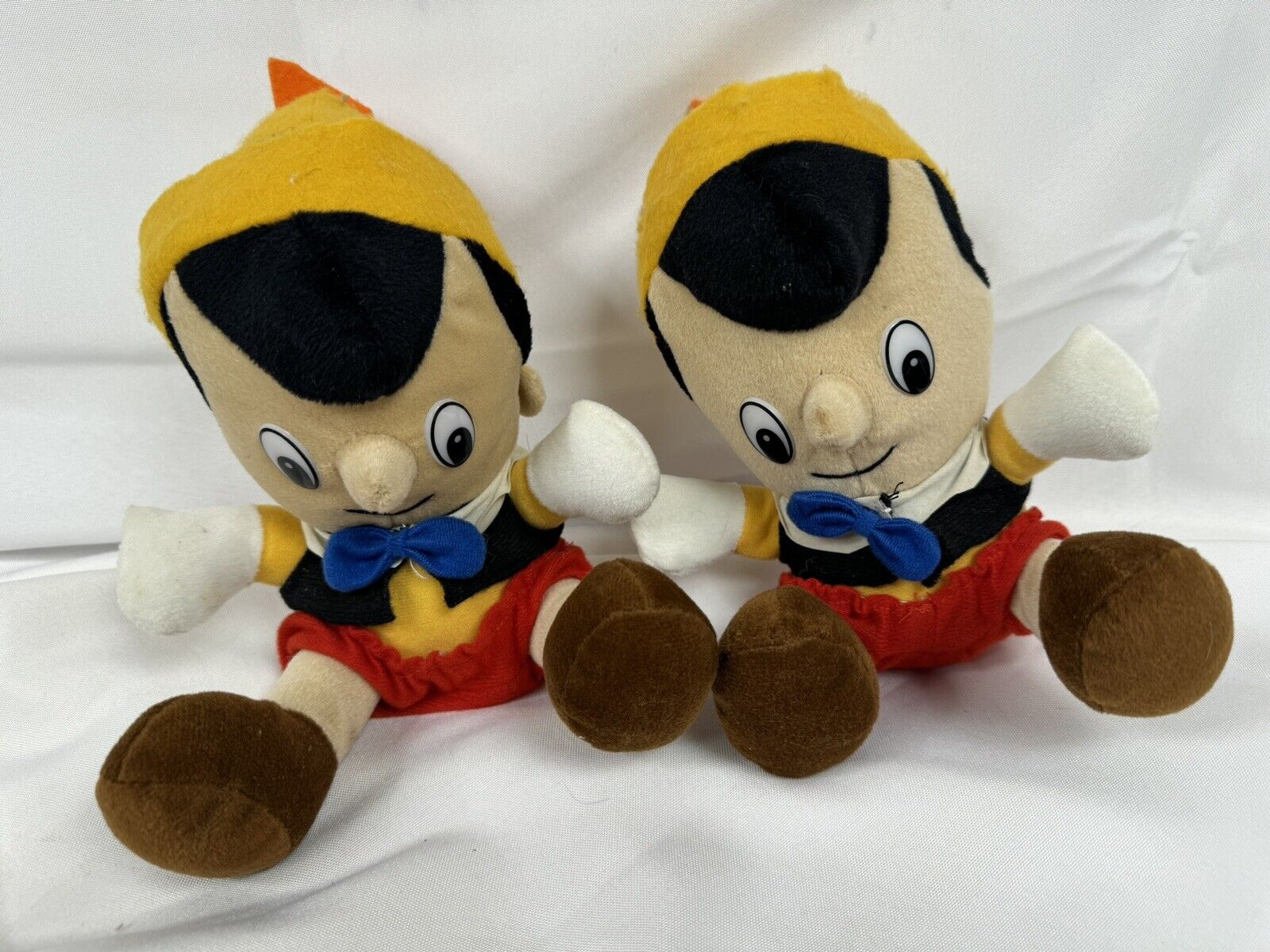2 Vintage Walt Disney Classic Top Shelf Toys Pinocchio 8” Plush Stuffed Toy Doll