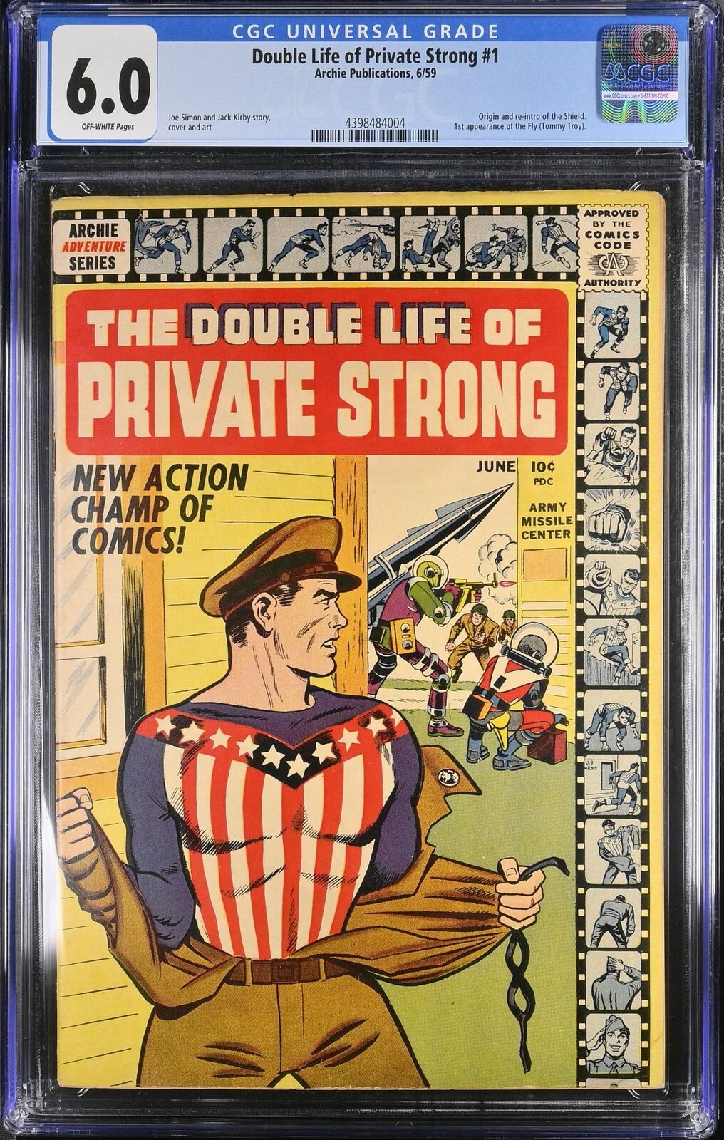 Double Life of Private Strong (1959) #1 CGC FN 6.0 Joe Simon and Jack Kirby
