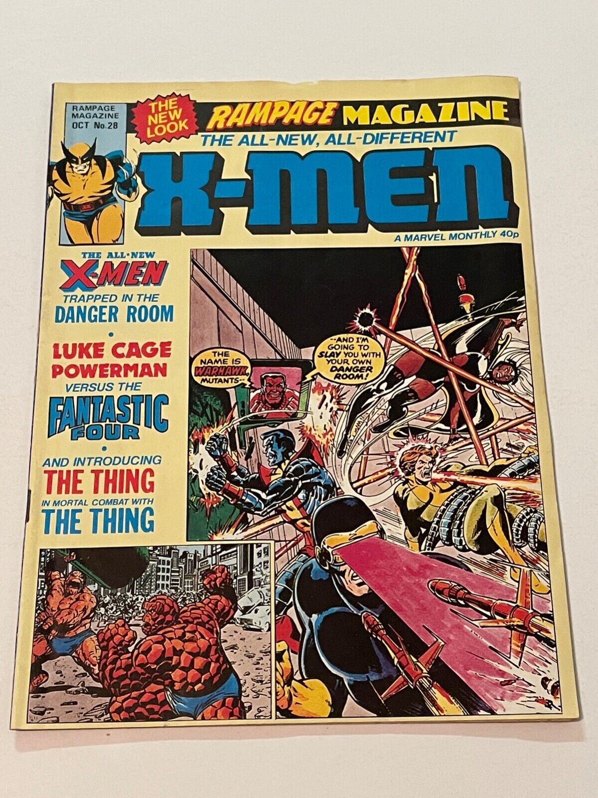 RAMPAGE MAGAZINE #28 UK Oct 1980 Reprints X-Men #110 1st Appearance Warhawk