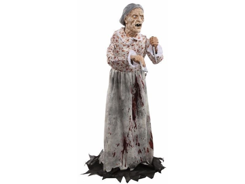 Halloween 5 Ft Scary Granny Animated Prop Bates Motel Psycho Haunted House New