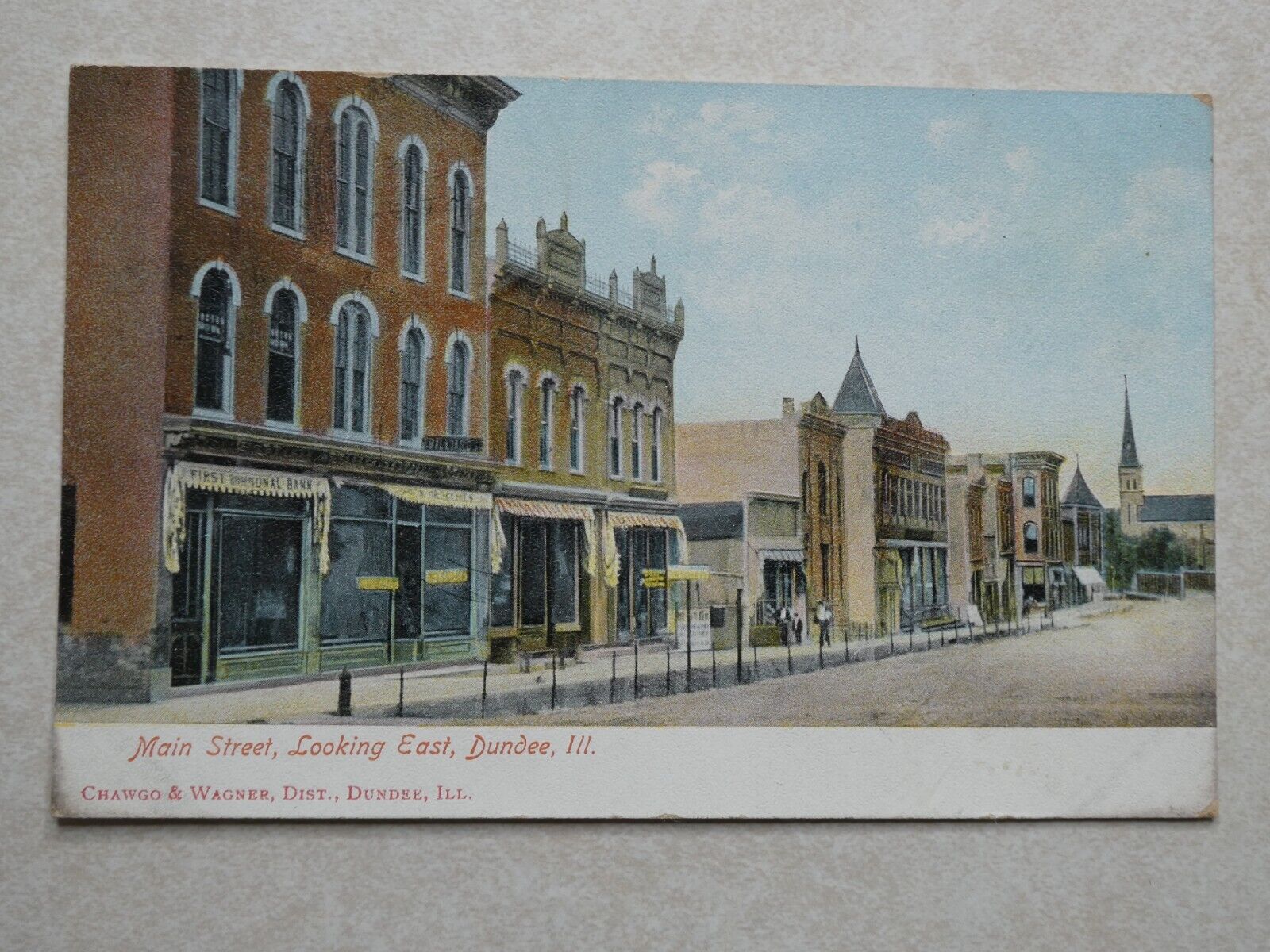 G1251 Postcard Main Street St Scene Dundee IL Illinois