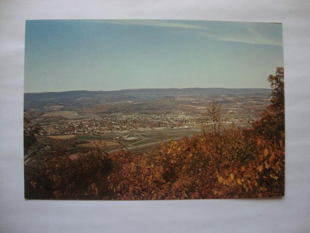 Railfans2 185) Postcard The Montoursville Pennsylvania Airport, Runways, Hangers
