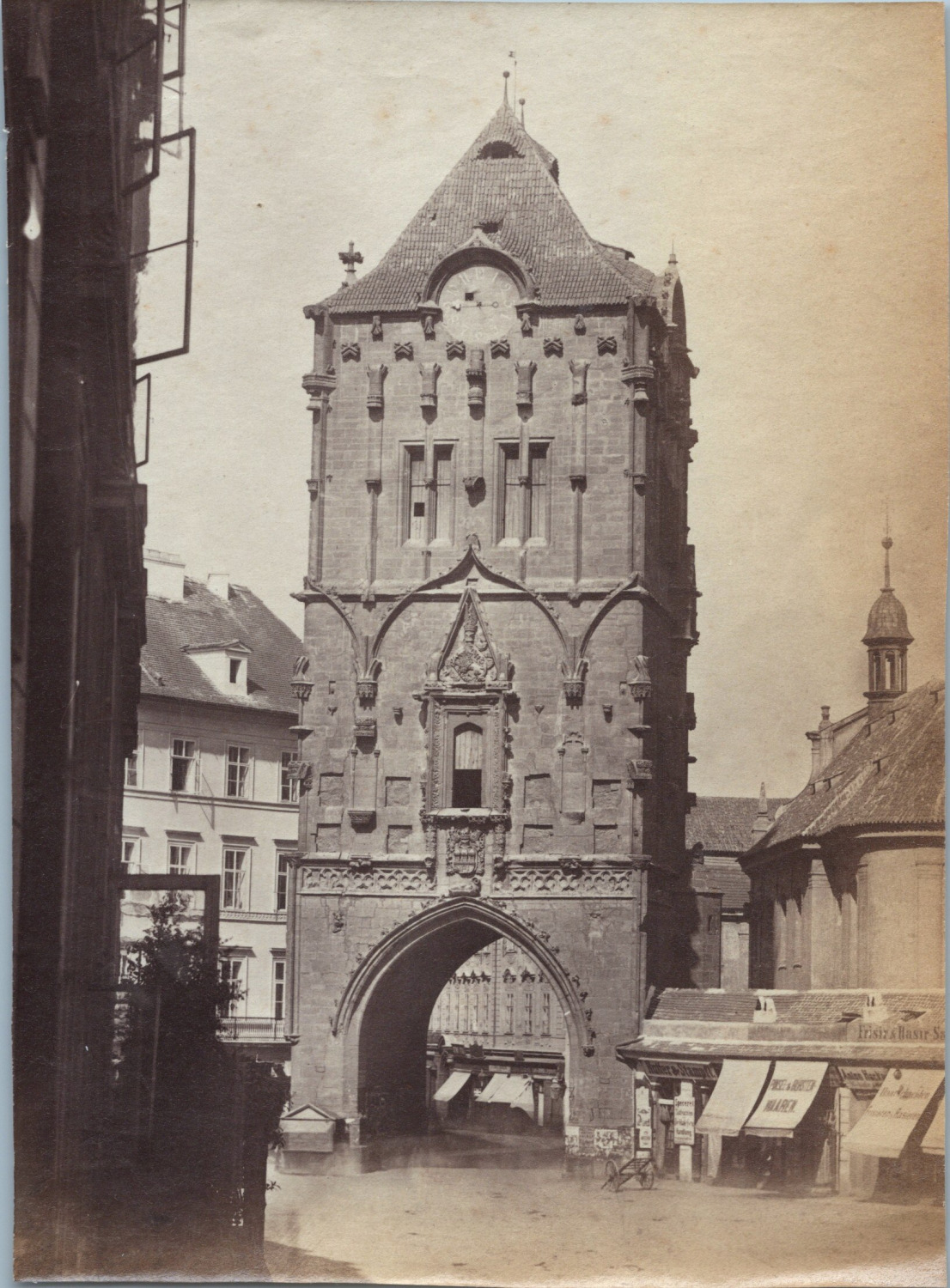 Czechia, Prague, Powder Tower, Prašná brána, Vintage Print, ca.1880 Print vi