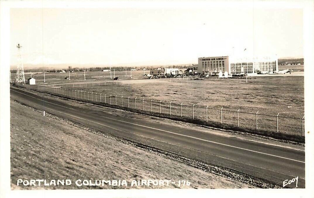Vintage RPPC Portland Columbia Airport OR  Real Photo P292