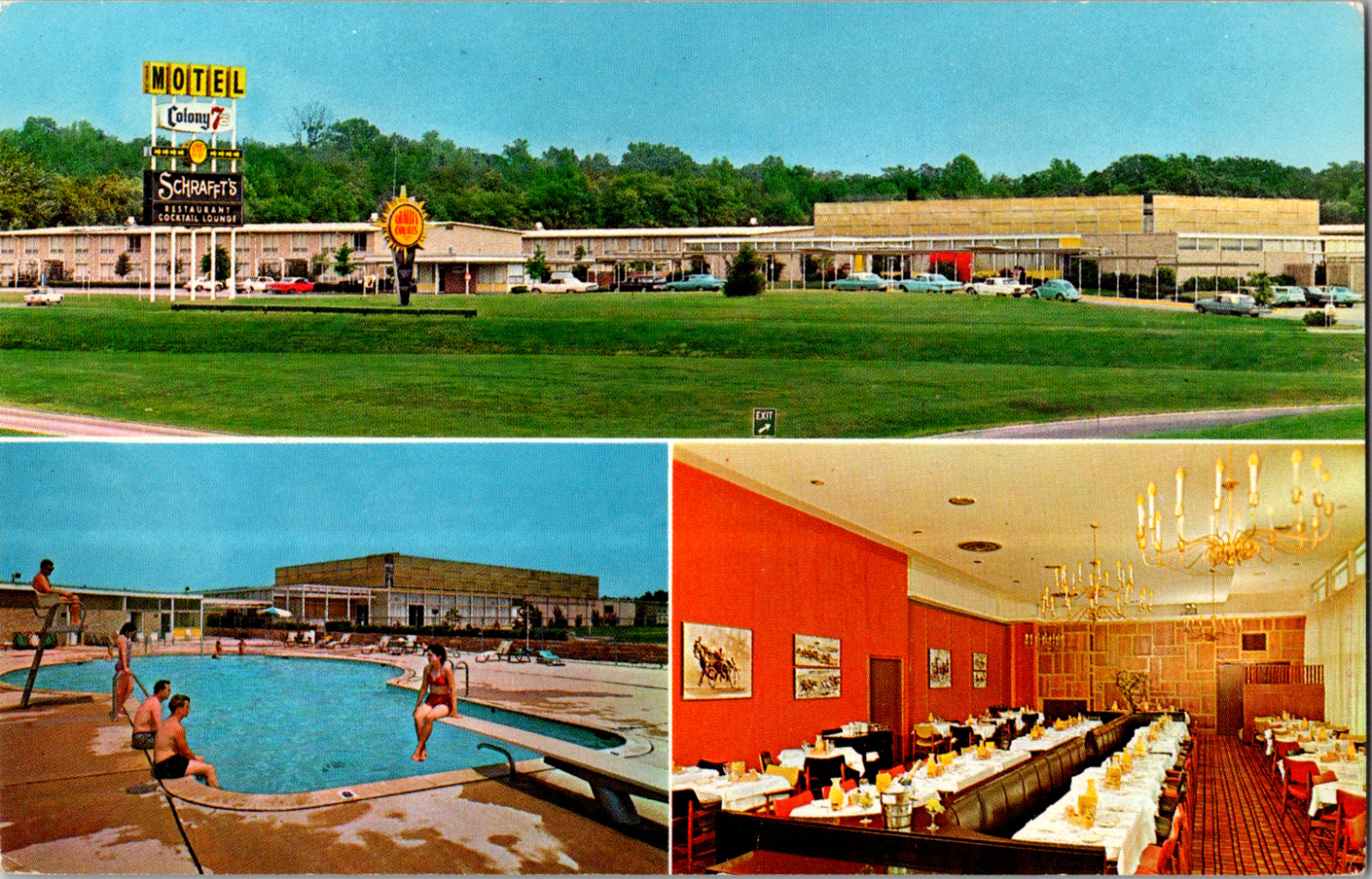 Vintage C. 1960\'s Colony 7 Motor Inn Motel Exit 32 Baltimore Washington Postcard
