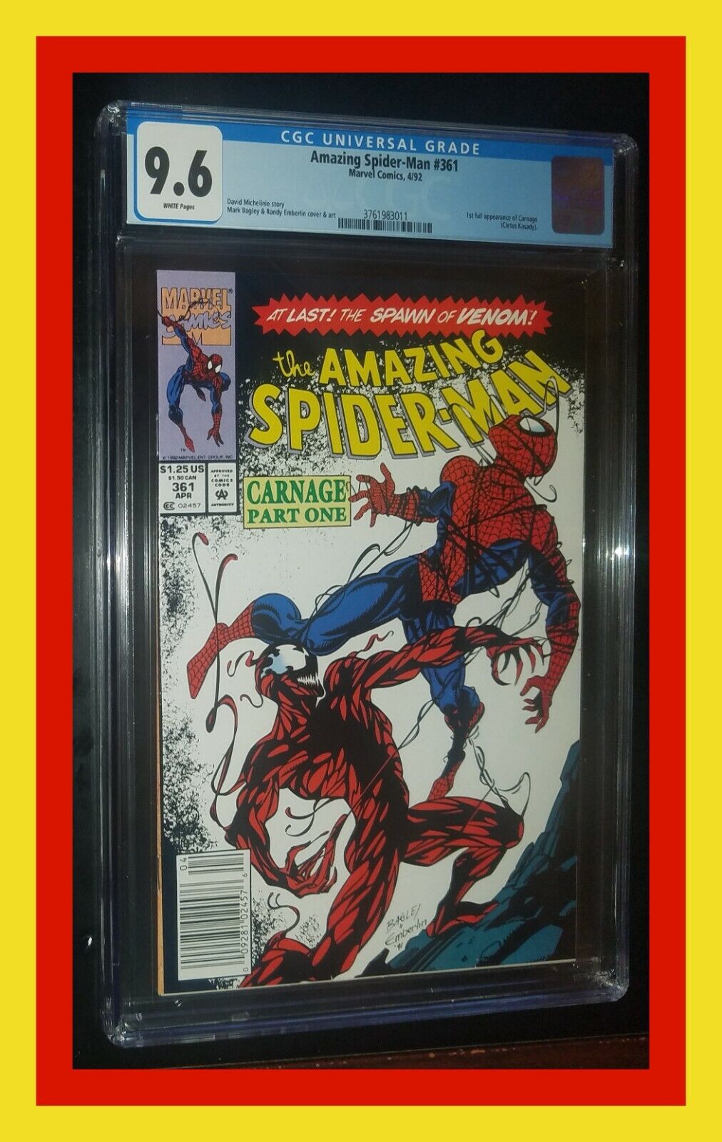 AMAZING SPIDERMAN CGC #361 Newsstand Ed. 1992 Marvel Comics CGC 9.6 NM+