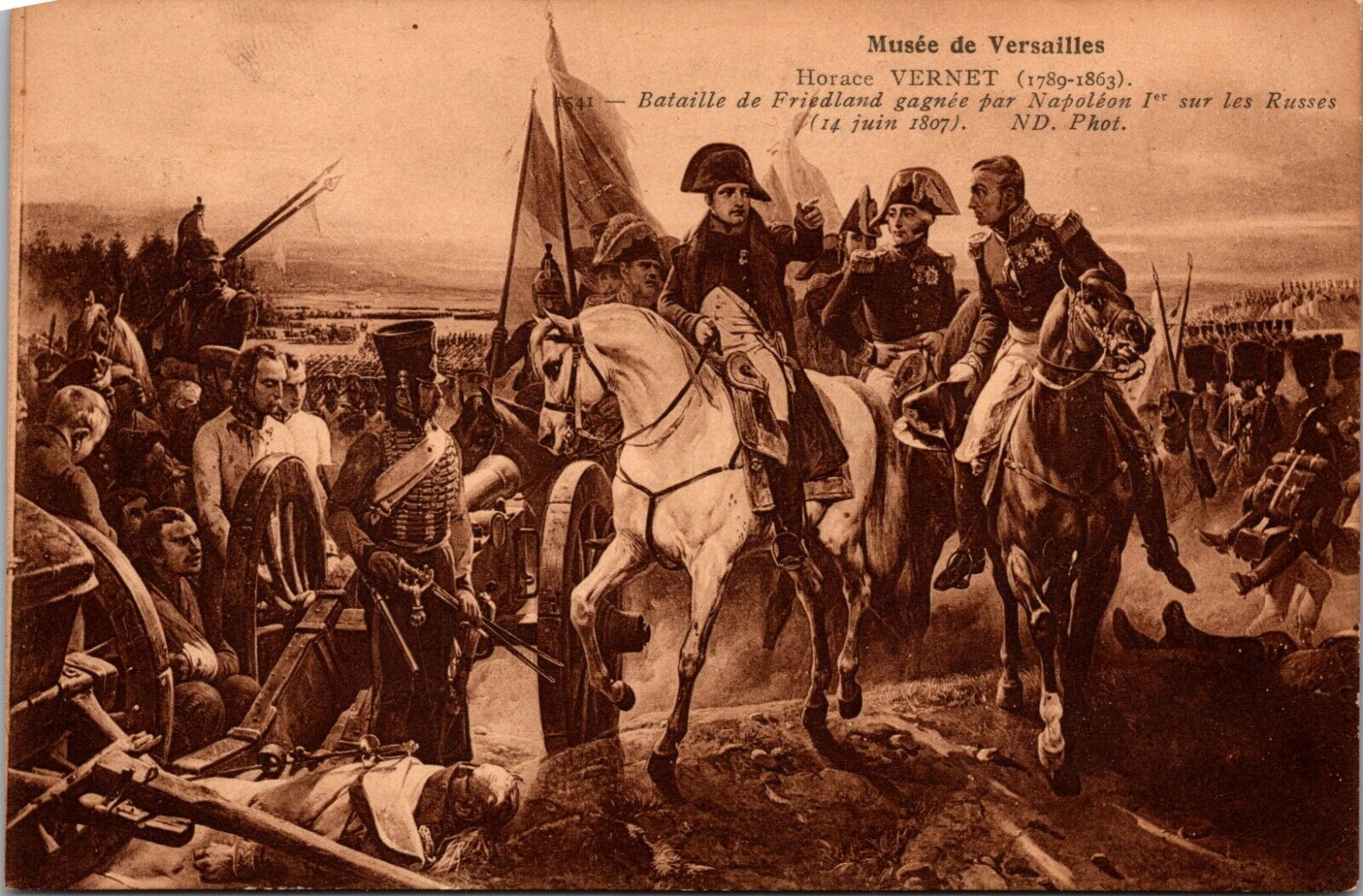 Versailles France Battle of Friedland Vernet Napoleon Defeats Russians Postcard 