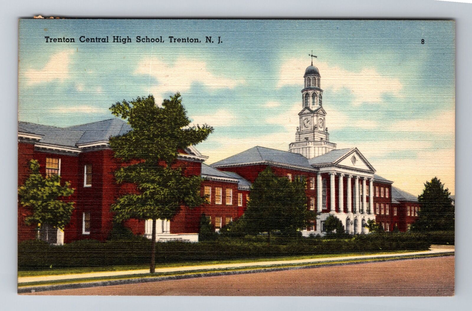 Trenton NJ-New Jersey, Trenton Central High School, c1951 Vintage Postcard