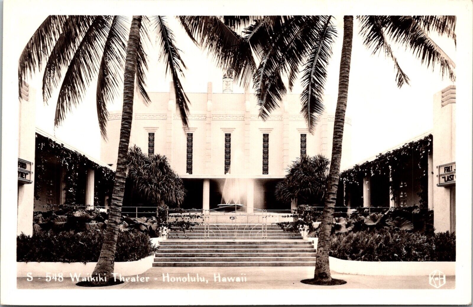 1930s Waikiki Theater Kalakaua Ave Honolulu Hawaii RPPC Photo Postcard JB16