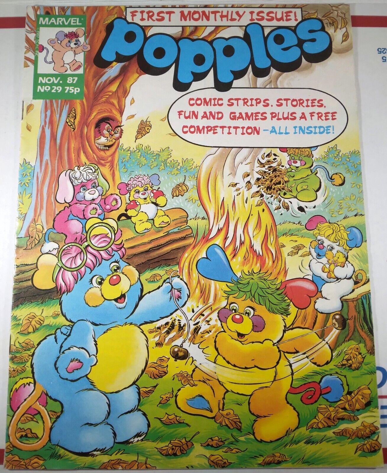 🌈💥 POPPLES #29 MARVEL COMICS UK 1987 RARE Rainbow Brite Wuzzles Gummi Bears