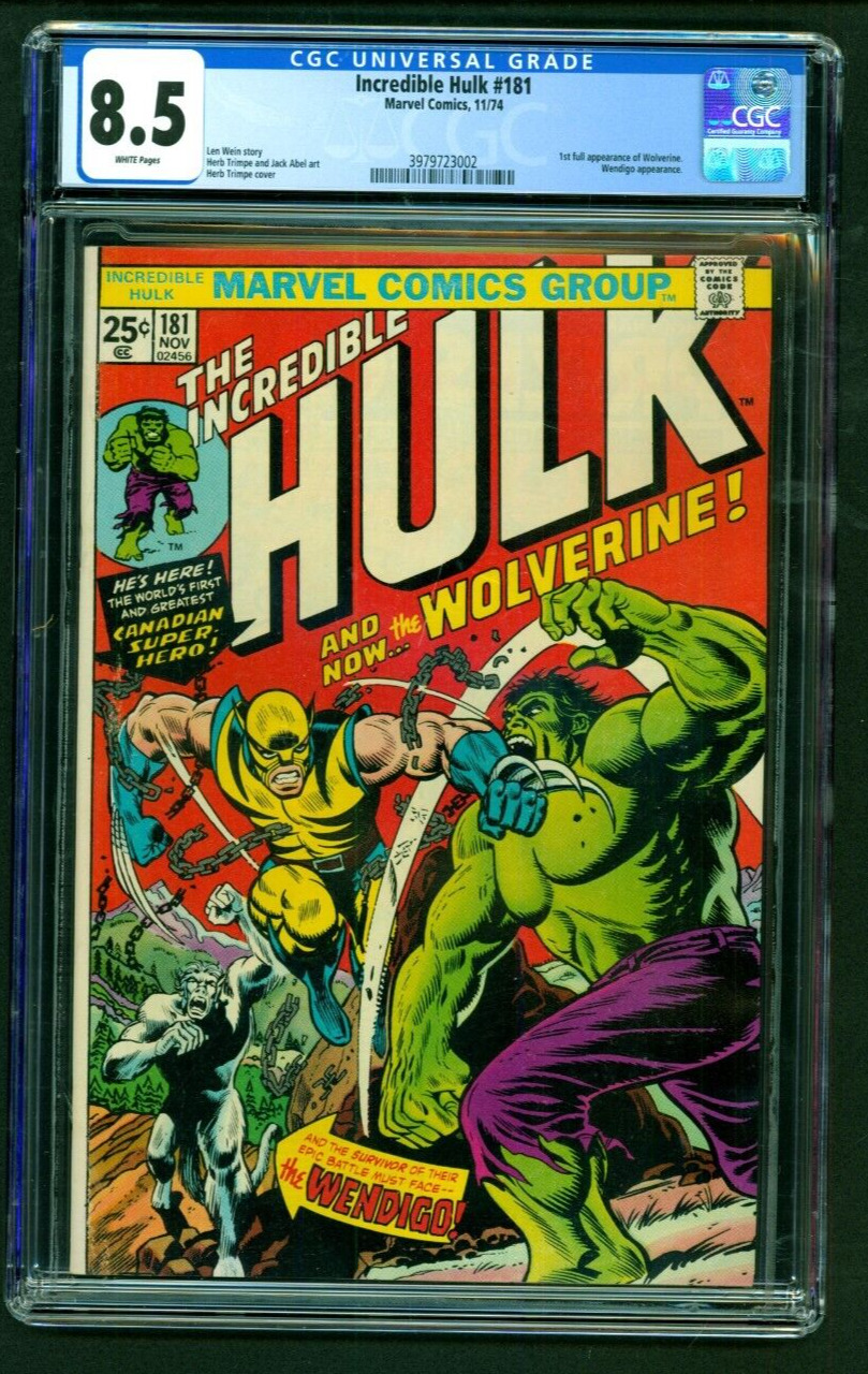Incredible Hulk #181 CGC VF+ 8.5 1st Full Appearance Wolverine Marvel 1974