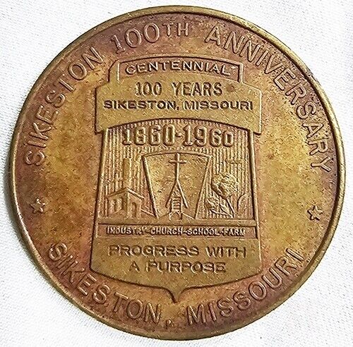 Challenge Coin Token Collectible Sikeston Missouri Centennial 1960