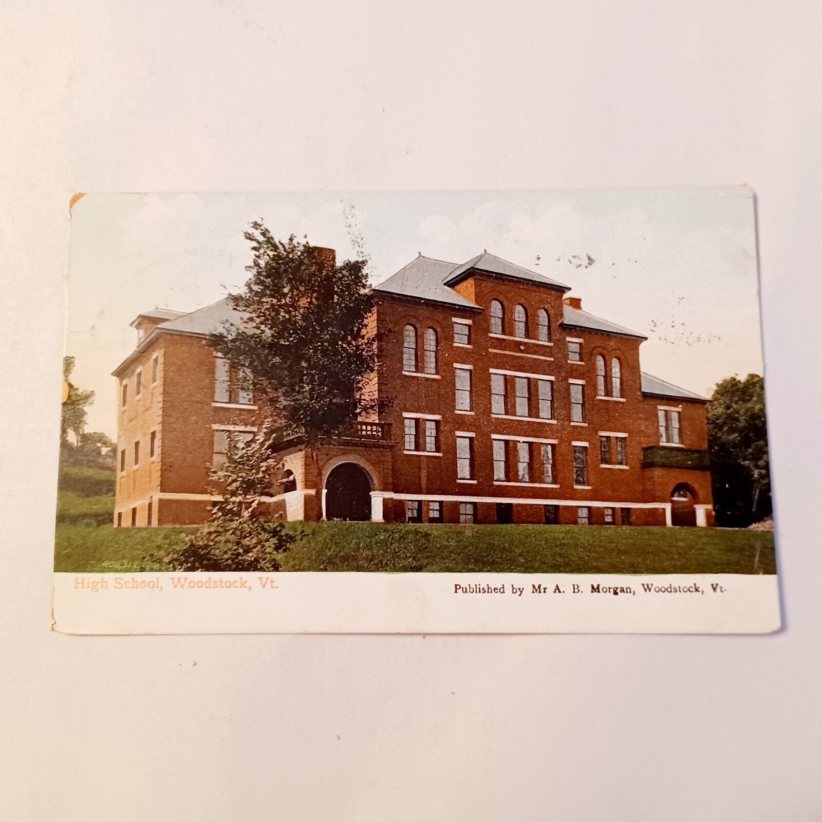 Postcard: High School - Woodstock Vermont - 1907