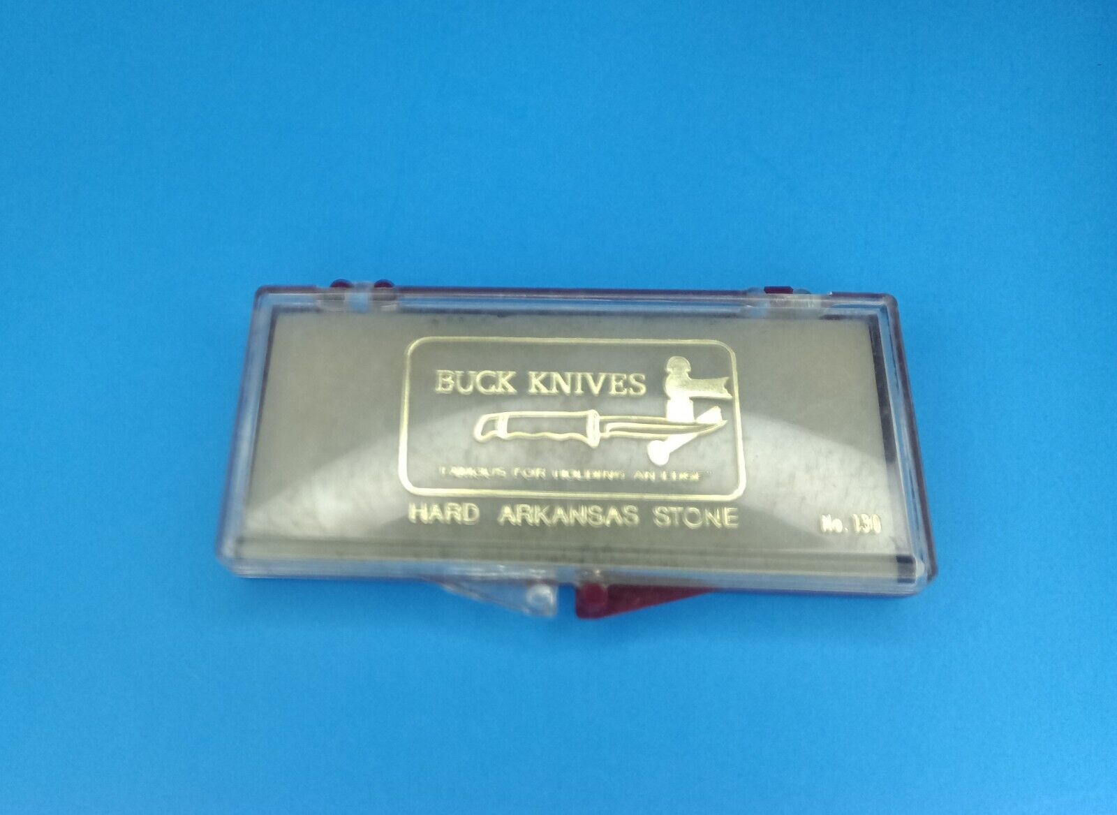 Vintage Buck Knives No. 130 Sharpening Stone in Case Hard Arkansas Stone