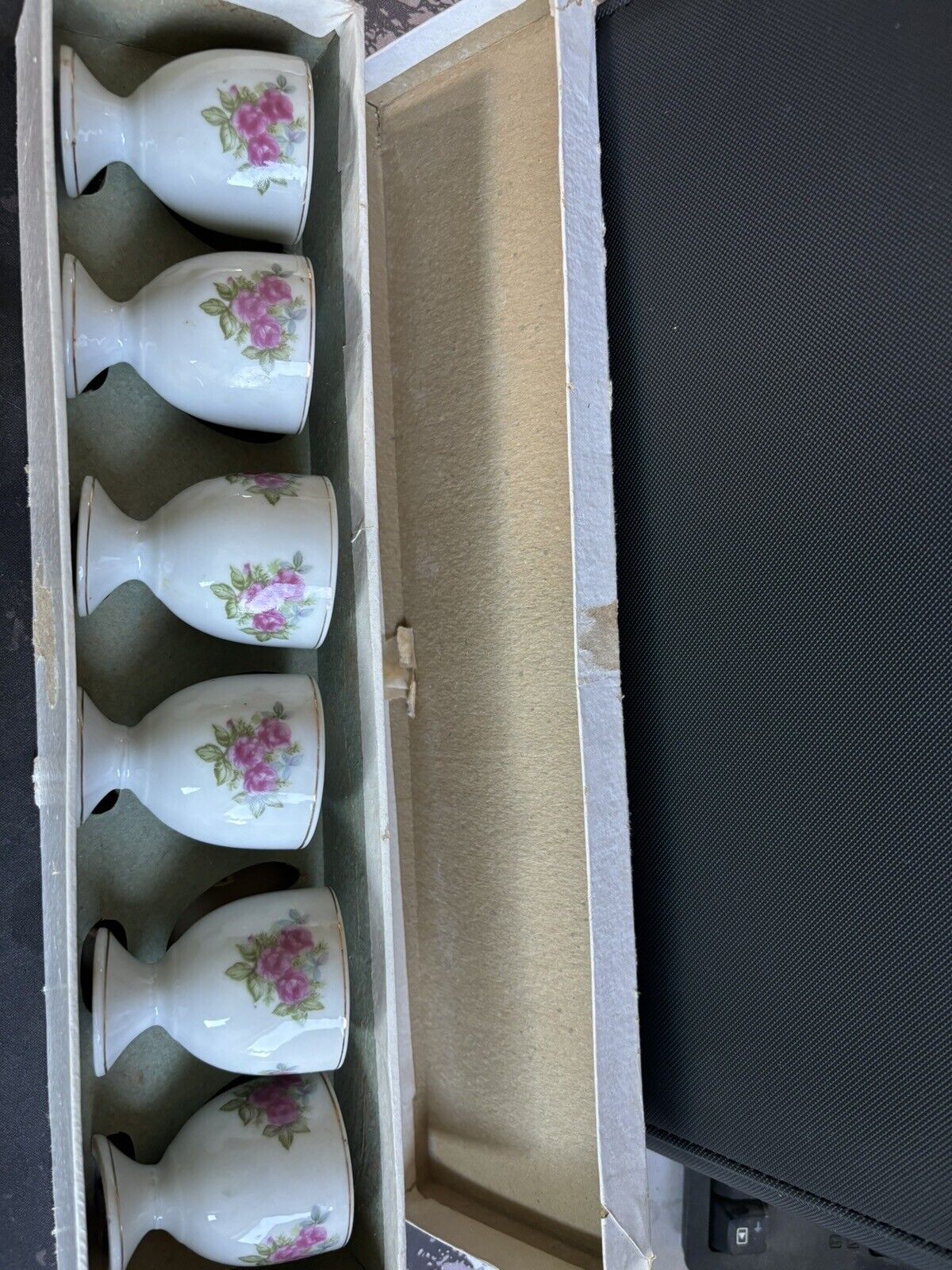Six Gorgeous Thin and Delicate Porcelain Made in Japan Egg Cups