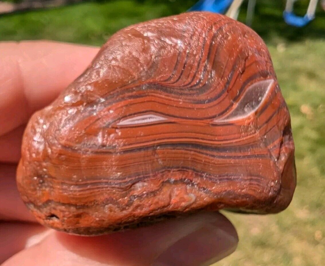 Lake Superior Agate - 3.35oz - Pink and Blue Paint