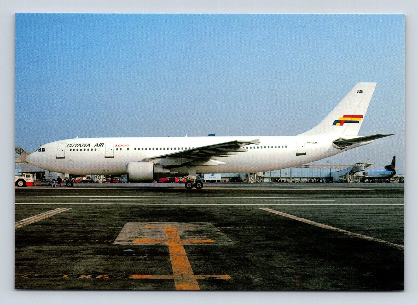 Guyana Airways 2000 Airbus A-300-600 VH-CLM Airplane 1999 Air Postcard Vtg A2