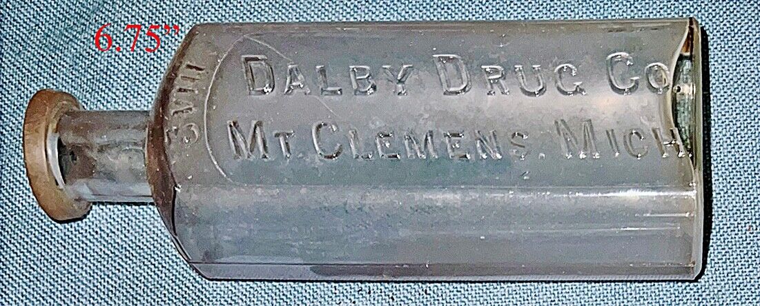 Dalby Drug Co Bottle, 6.75” Mt. Clemens Michigan