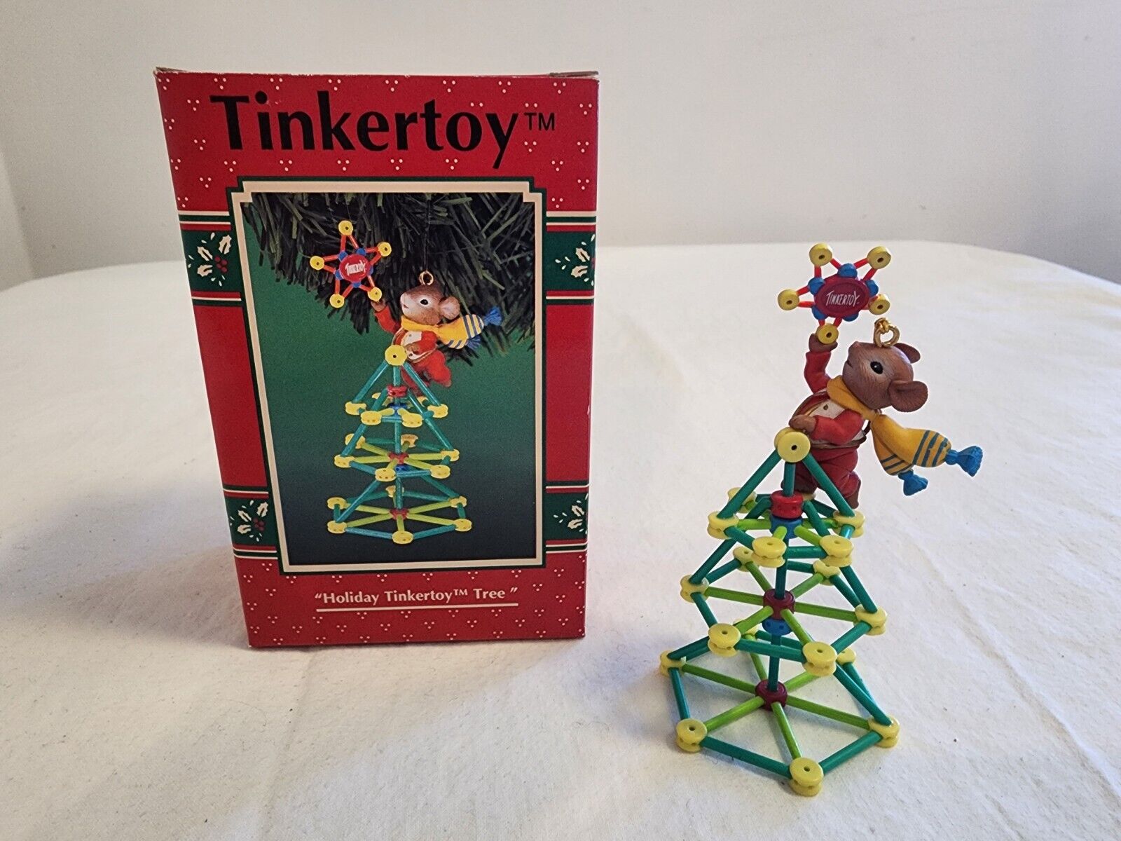 Holiday Tinkertoy Tree Enesco Ornament 1996 Mouse Vintage