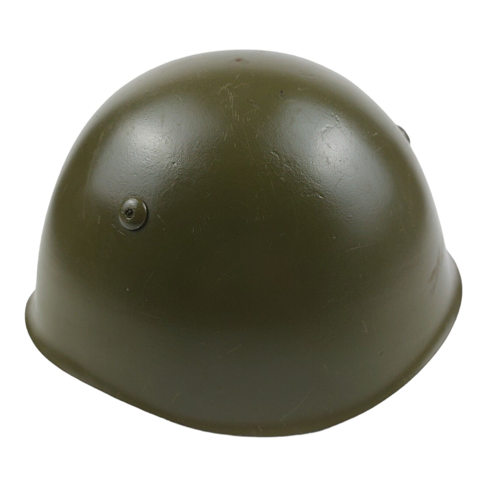 Vintage Military Helmet with Leather Liner Shell Green D 52