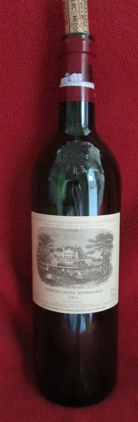 2001 Chateau Lafite Rothschild Empty Wine Bottle with Cork