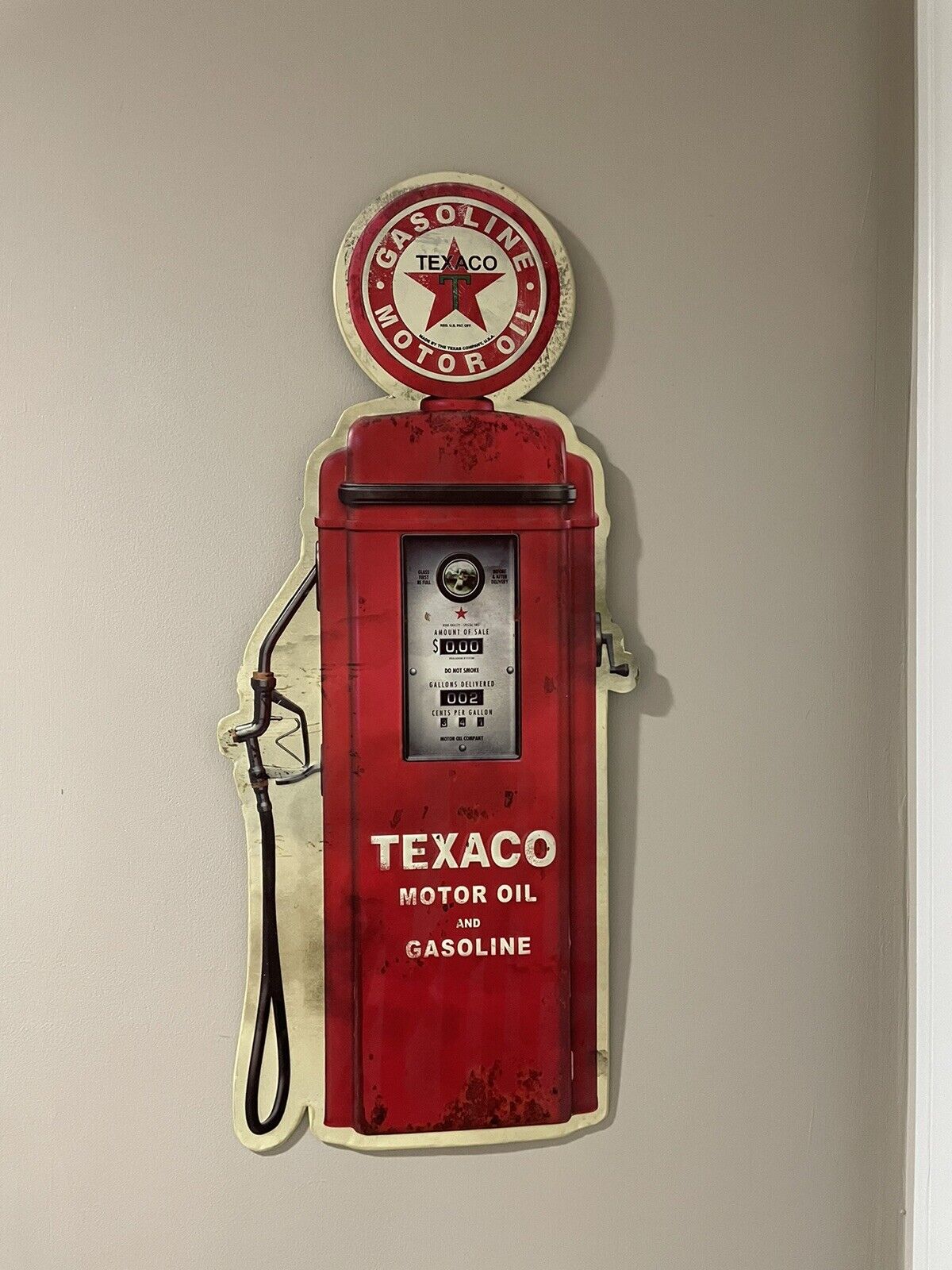 Vintage TEXACO Gas Pump Plate Metal Remake Sign.