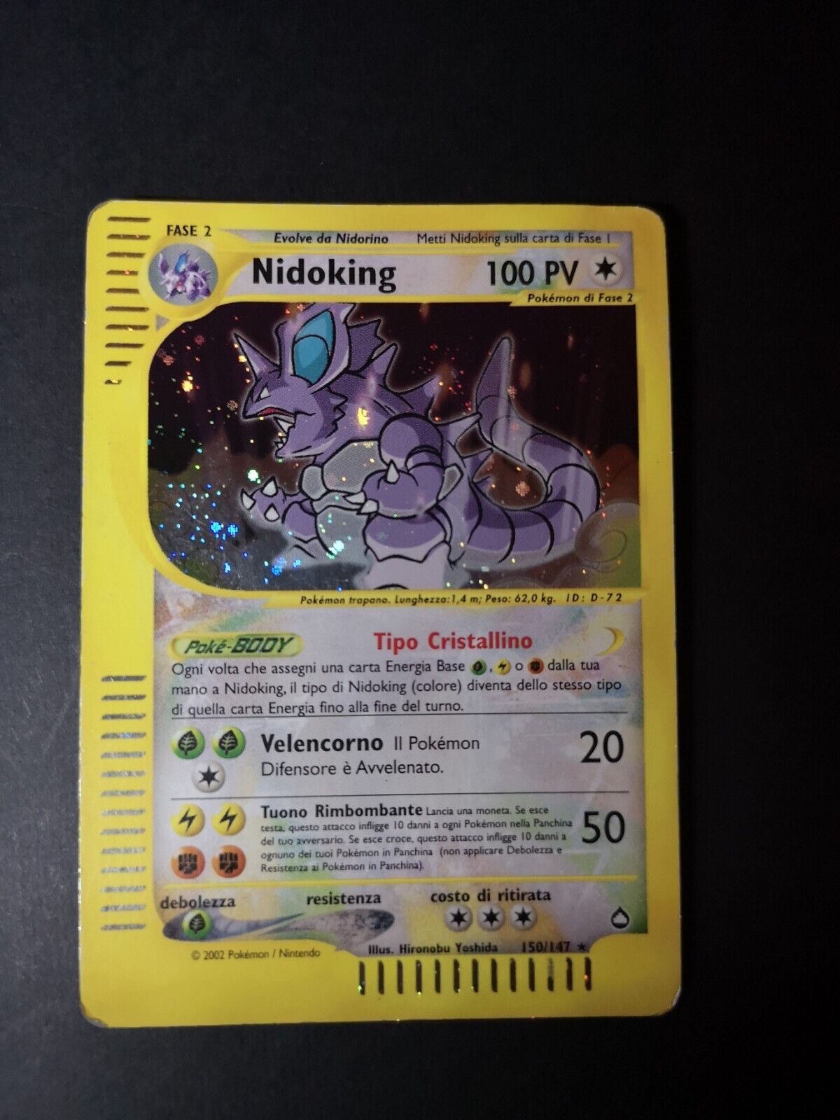 Pokemon - Nidoking Crystal 150/147 Aquapolis ITA BGS PSA 8 - Secret Rare Holo