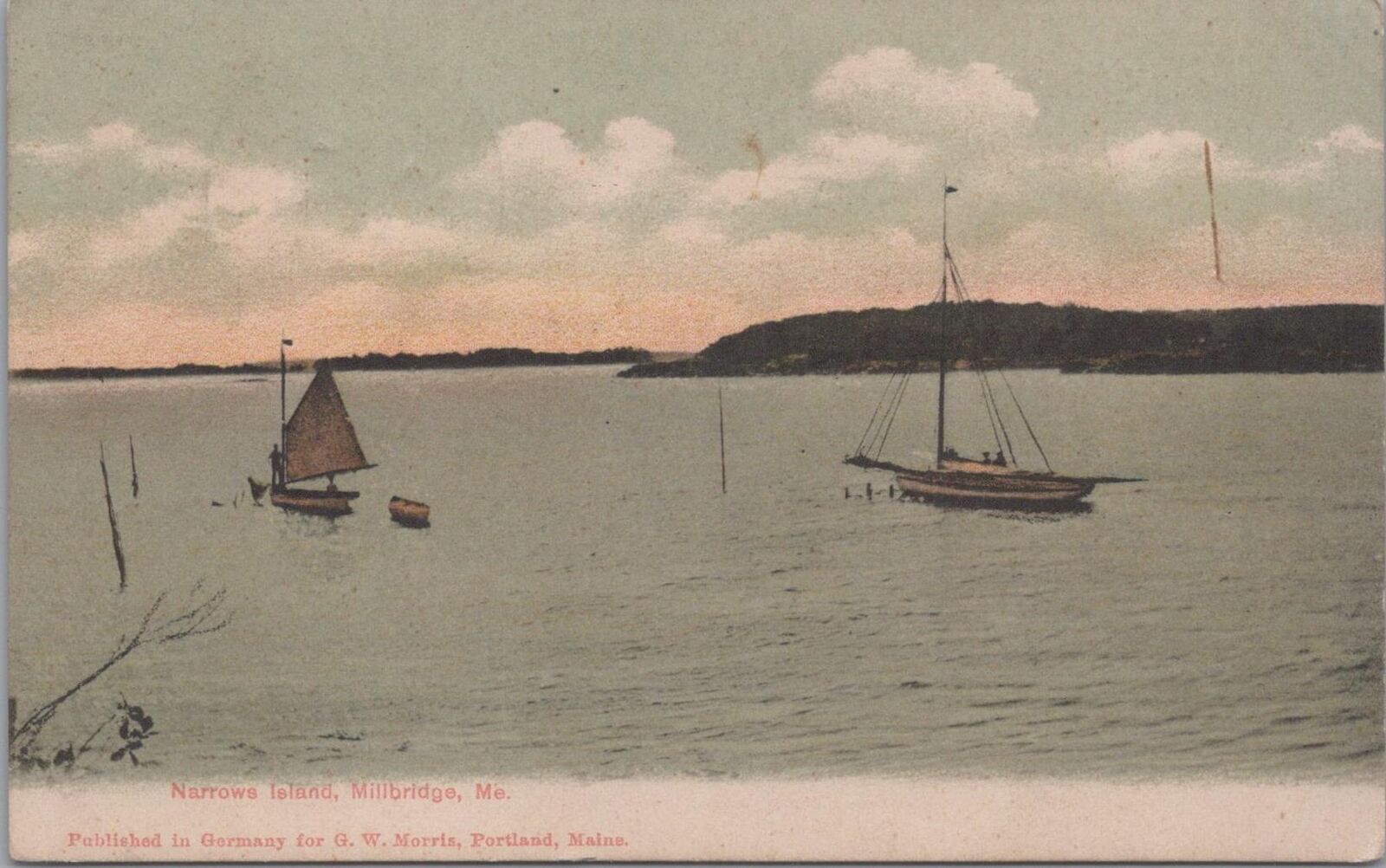 Postcard Narrows Island Millbridge ME Maine 