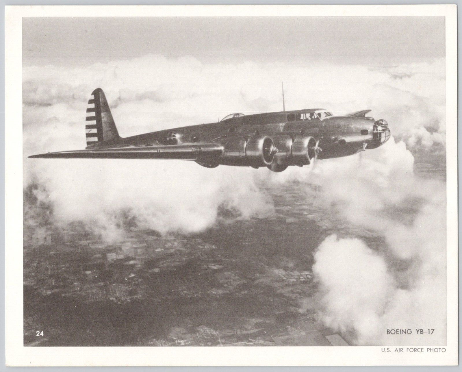 Photograph Boeing YB-17 Flying Fortress Heavy Bomber Vintage Military Aviation