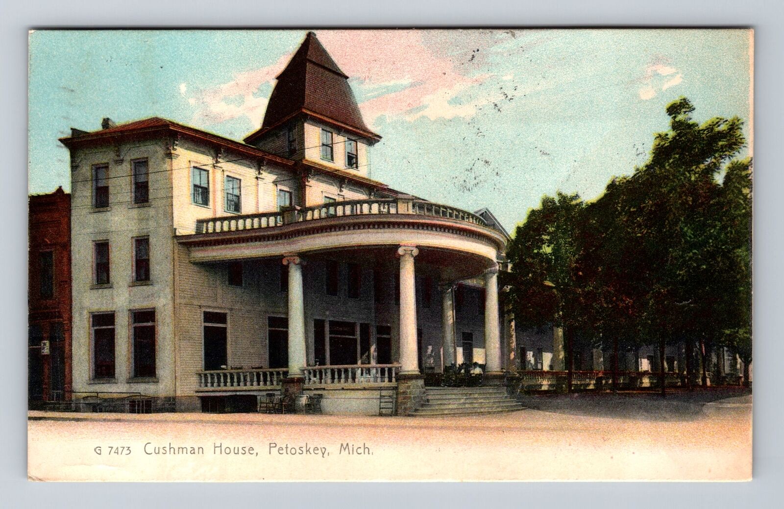 Petoskey MI-Michigan, Cushman House, Antique, Souvenir Vintage c1907 Postcard