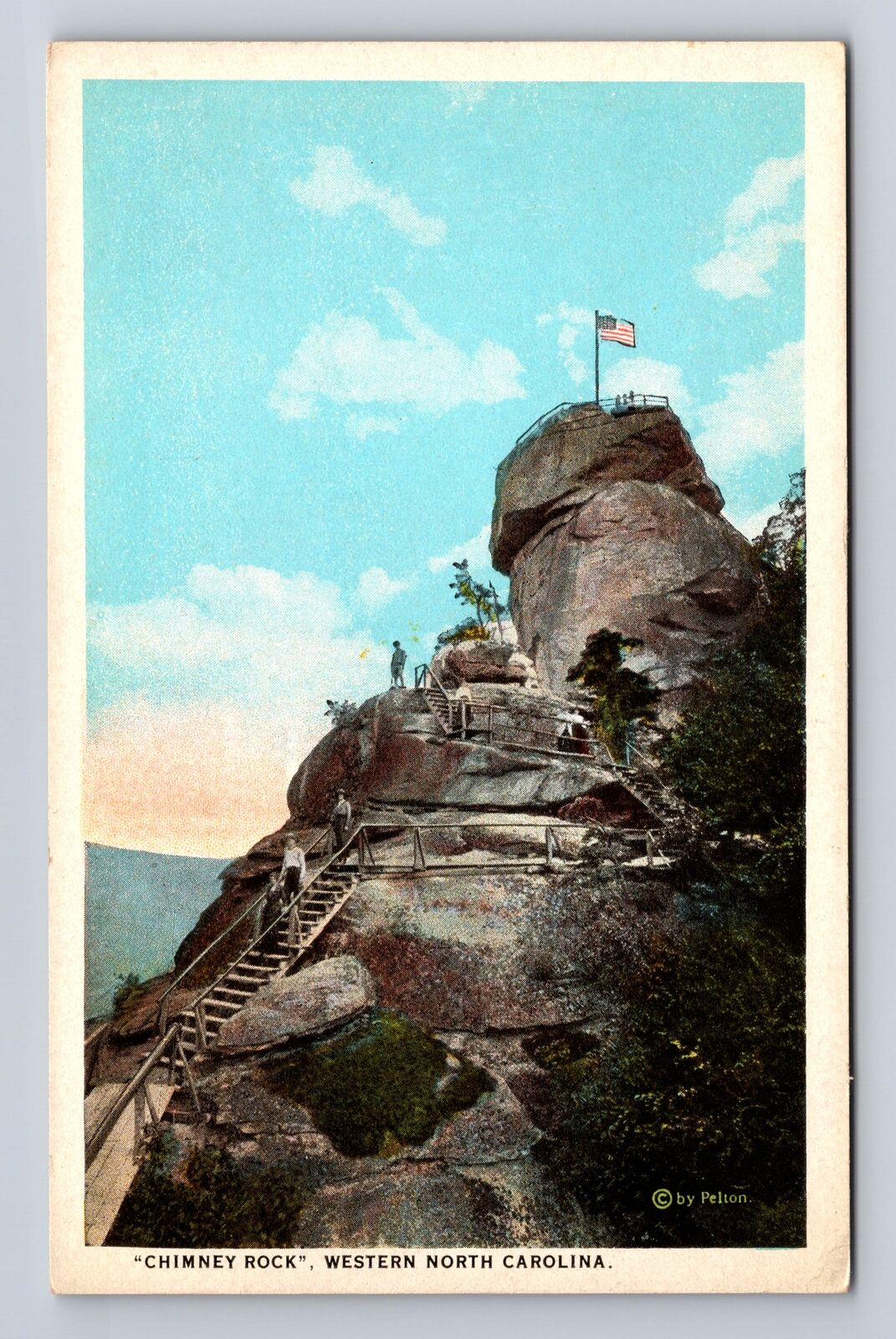 Chimney Rock NC-North Carolina, Chimney Rock Western Slope, Vintage Postcard