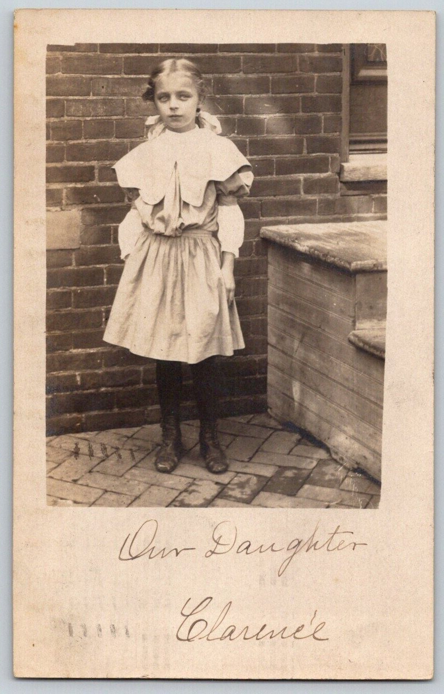 RPPC Postcard~ Our Daughter~ Young Girl In Dress~ 1906 Harrisburg, Pa Cancel