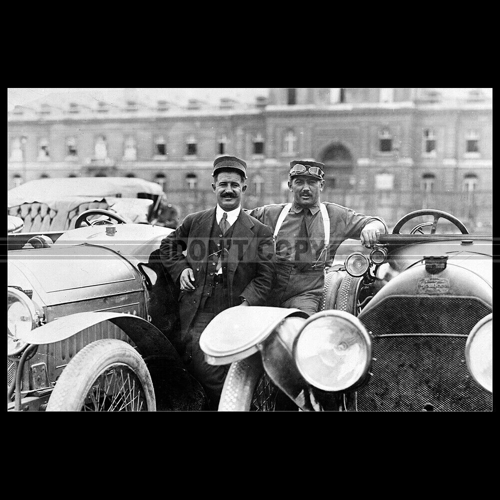 Photo A.036434 GEORGES BOILLOT & VICTOR RIGAL 1914 RACING DRIVERS (PEUGEOT)