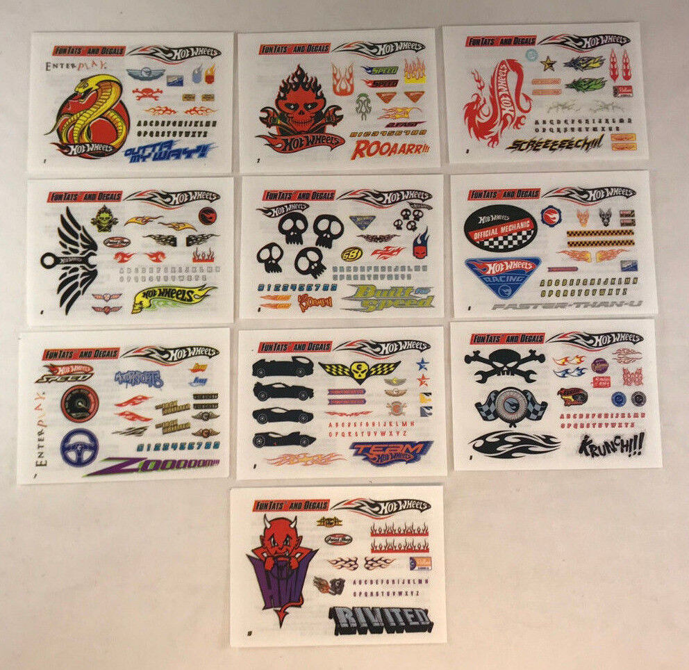 HOT WHEELS 2010 EnterPlay TATTOO Chase Card Set of 10