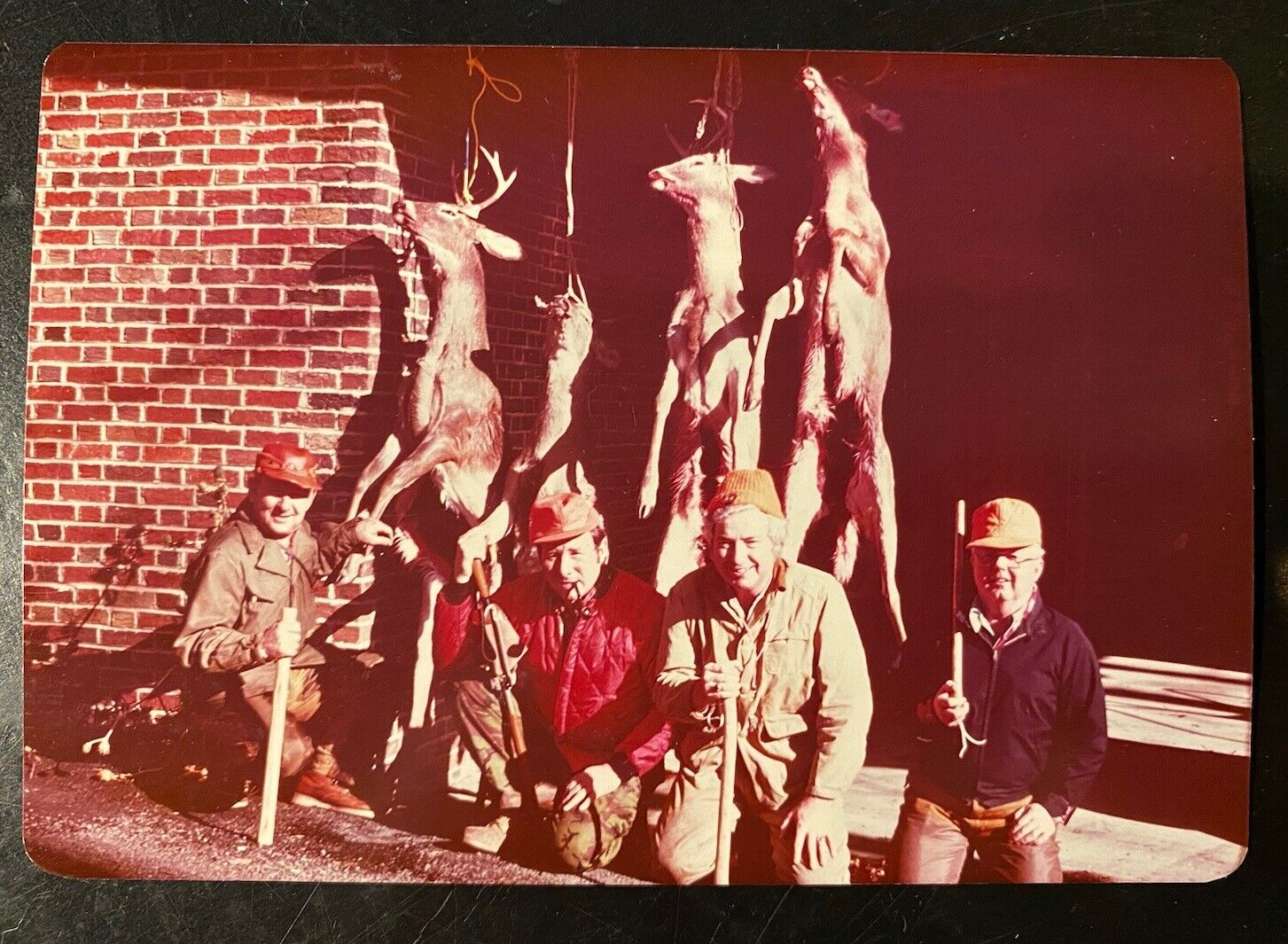 1981 Hunting Camp Vintage Photo Pennsylvania Deer Season Bucks Orange Hunters A7