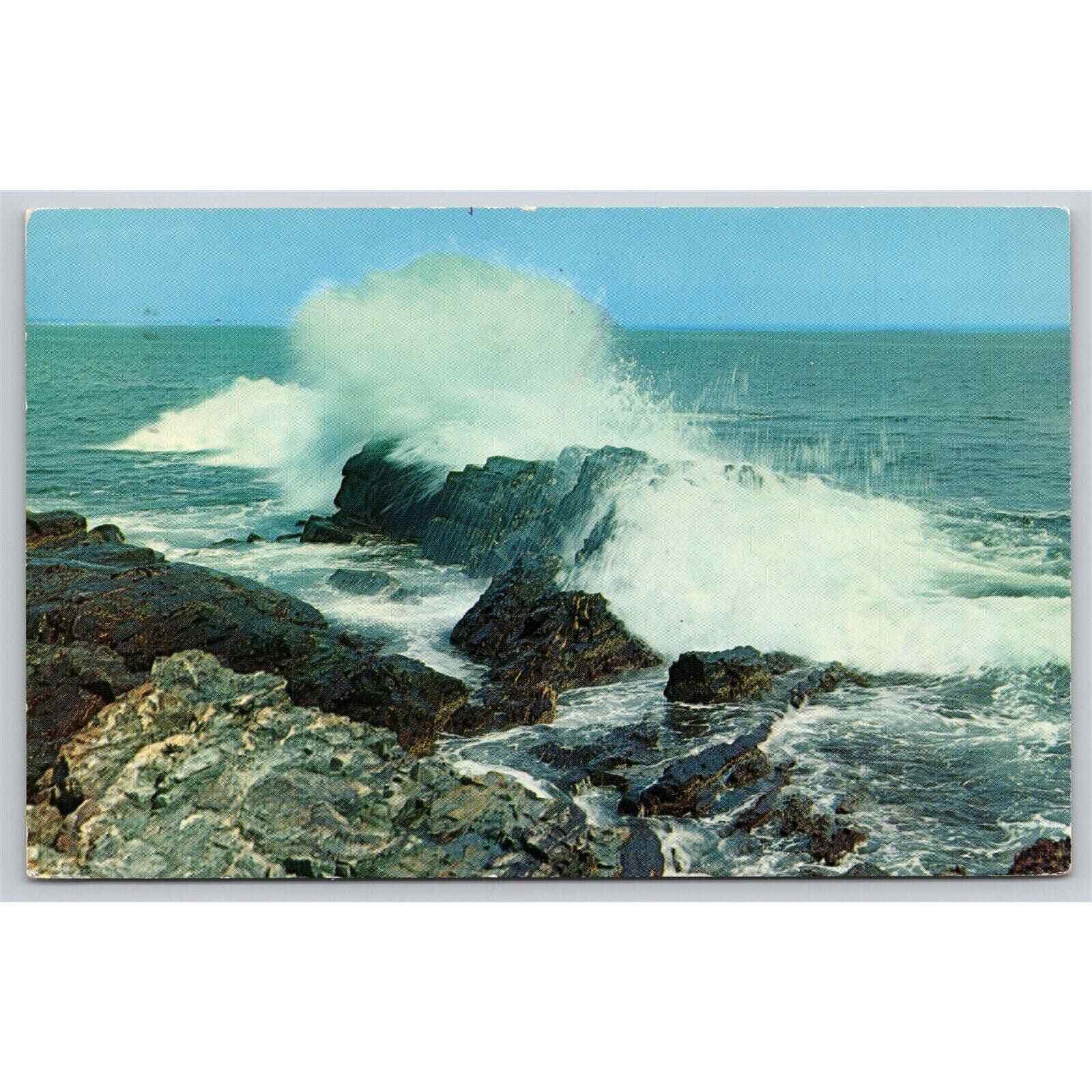 Postcard Pounding Surf On The Colorful Rock Bound Coast