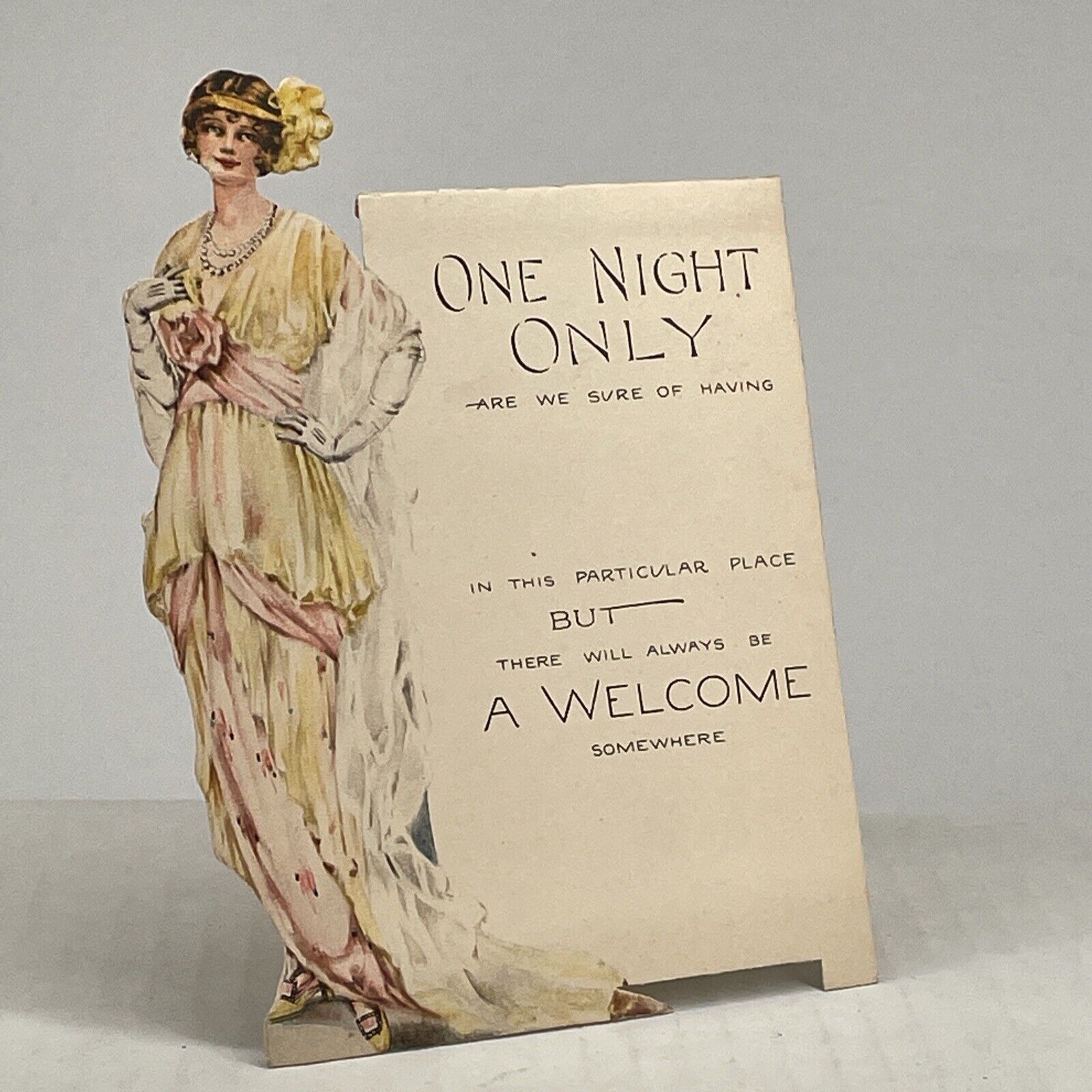 P.F. Volland Arts Crafts Flapper Lady Invitation Card Unused Rare Ephemera 1914