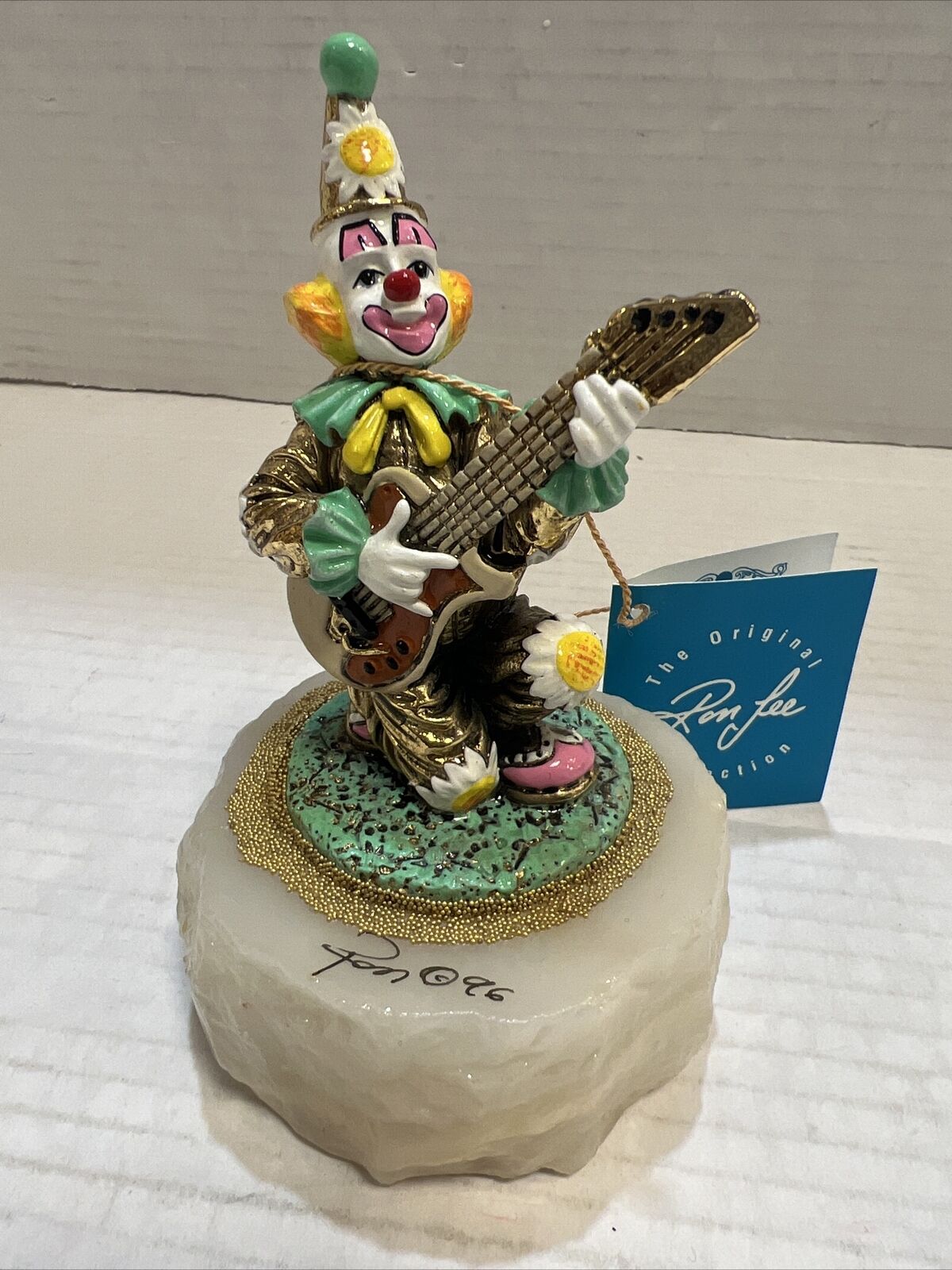 RON LEE 1996 Rock-A-Billy Circus & Guitar Clown Sculpture Marble Base
